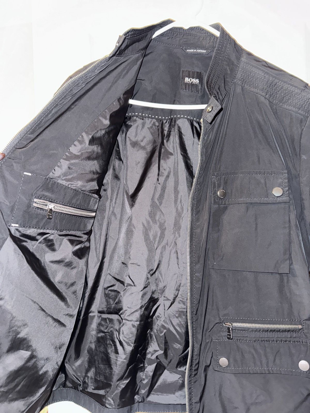 Hugo Boss Hugo Boss Men’s Black Utility Moto Jacket | 42R US (Large) Size US L / EU 52-54 / 3 - 3 Thumbnail