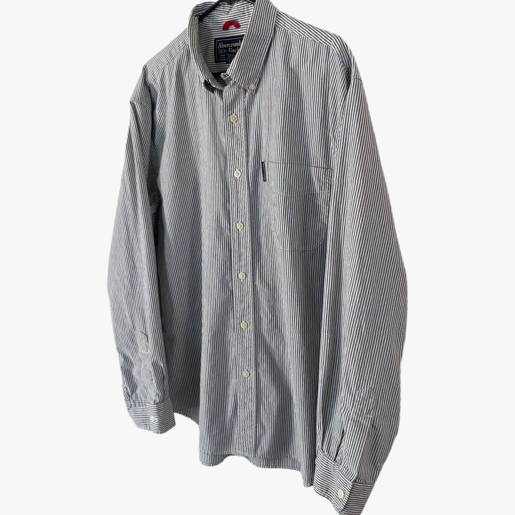Abercrombie & Fitch Abercrombie & Fitch Classic Button-Down Pocket Shirt Blue Stripe Men's L Large Button-Up Shirt Size US L / EU 52-54 / 3 - 2 Thumbnail