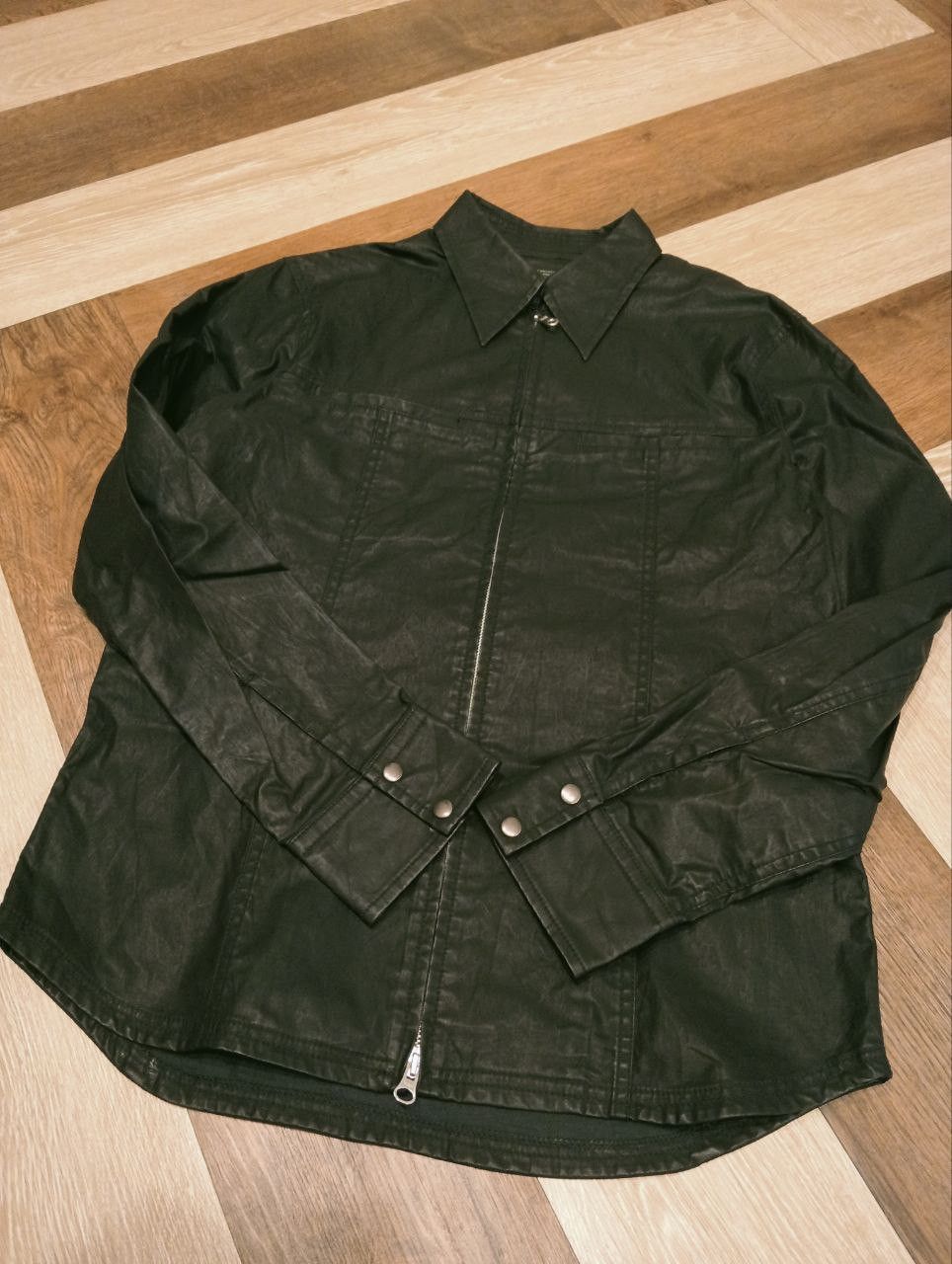 Nicole Club NICOLE CLUB JAPAN WAXED ZIPPER SHIRT - SIZE 48 Size US M / EU 48-50 / 2 - 6 Thumbnail