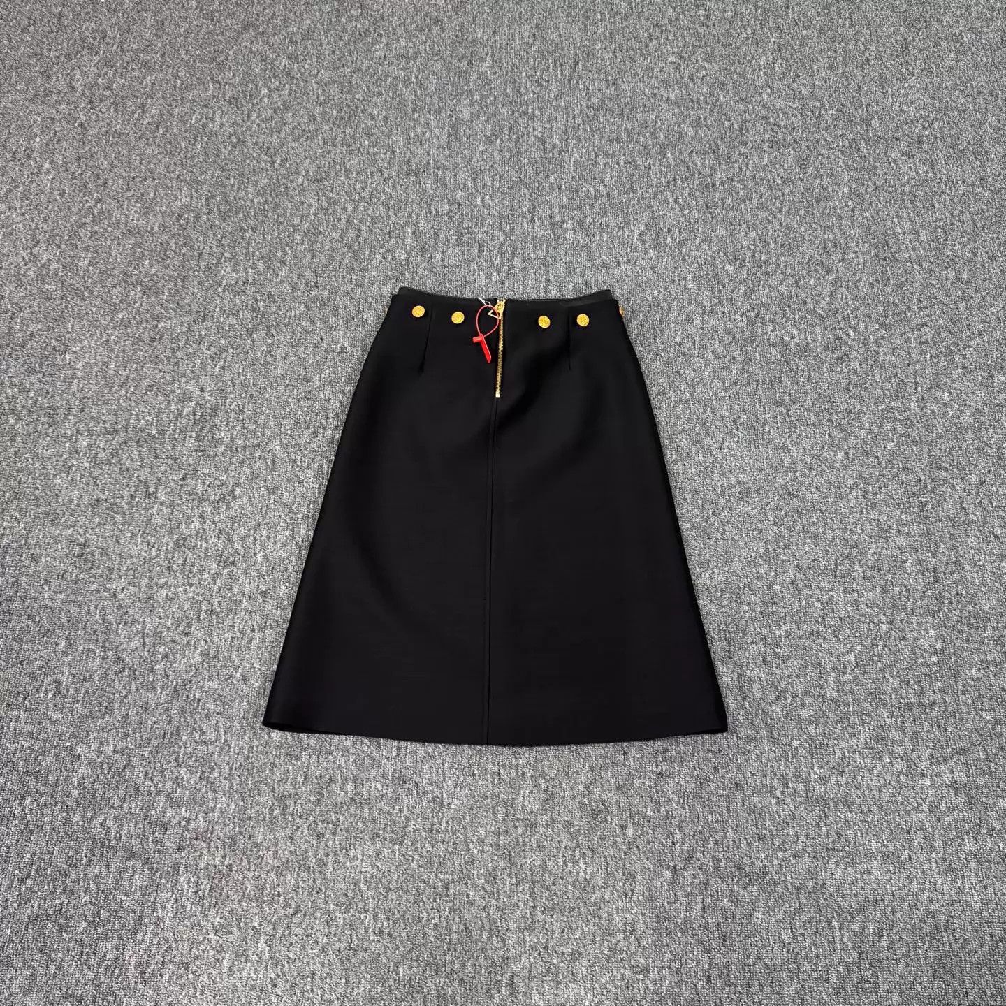 Louis Vuitton LV Women's Black Gold Buckle Skirt 34 New with Tags Size 25" / US 0 / IT 36 - 2 Thumbnail