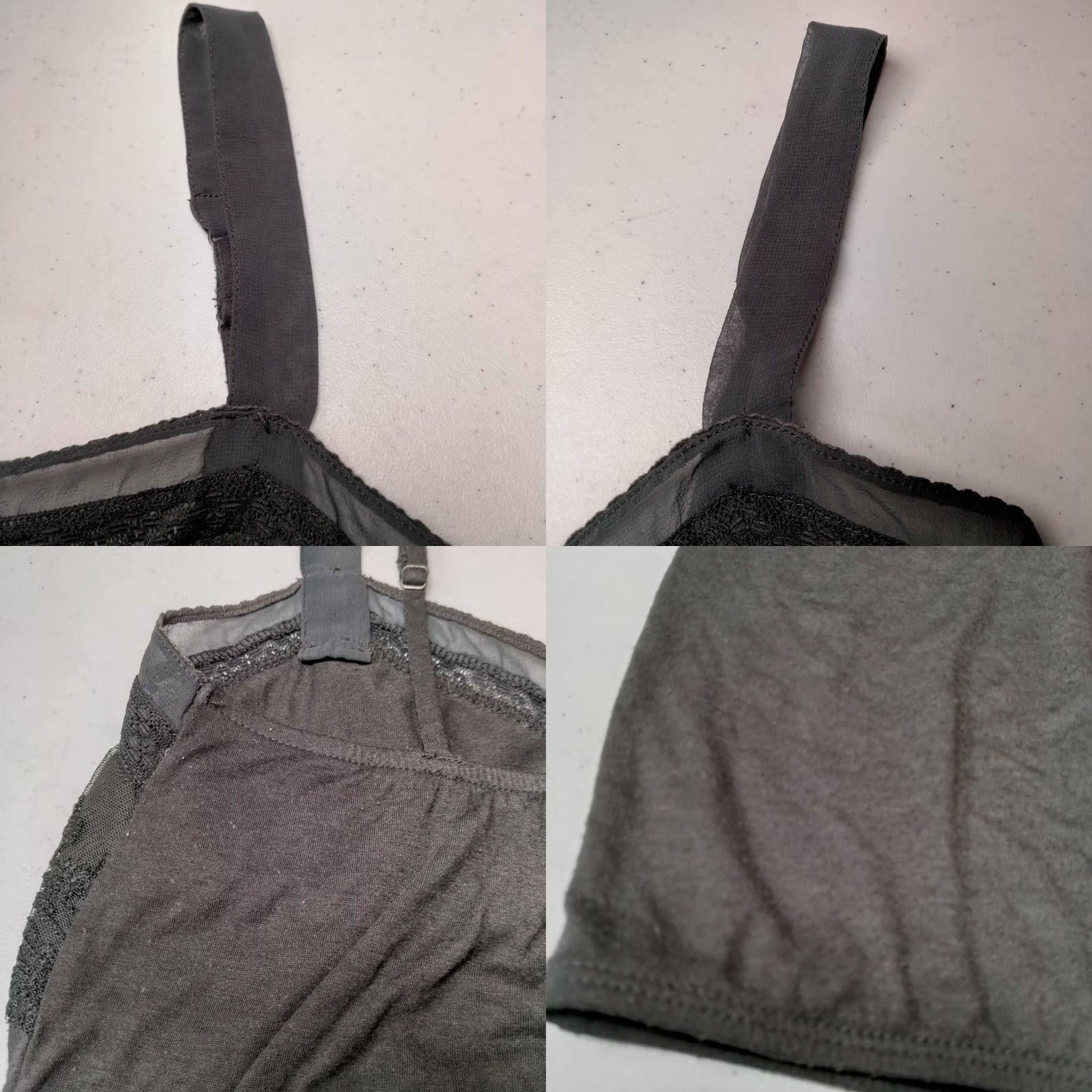 American Eagle Outfitters VINTAGE American Eagle Outfitters Tank Top Women Small Lace Top Elastic Waist Gray Sleeveless V-Neck Camisole Size S / US 4 / IT 40 - 10 Thumbnail