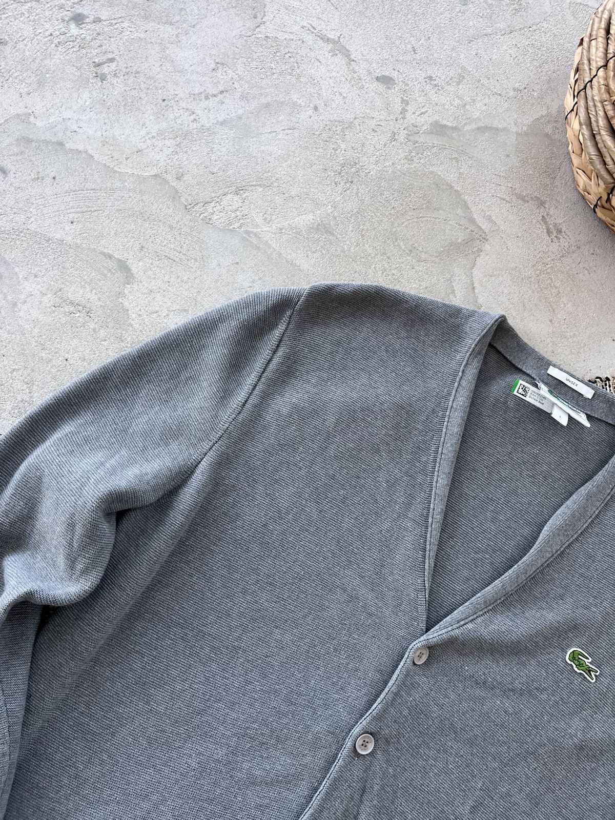 Lacoste Vintage Lacoste Grey Avantgarde Unisex Cardigan Luxury Y2K Size US L / EU 52-54 / 3 - 3 Thumbnail