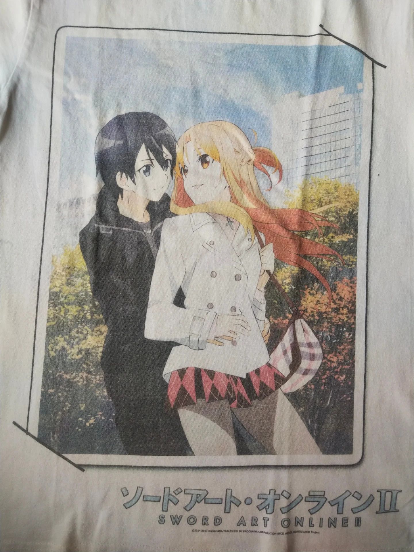Anime Sword Art Online II Asuna Kirito Big Print Anime Tee Size US S / EU 44-46 / 1 - 2 Thumbnail