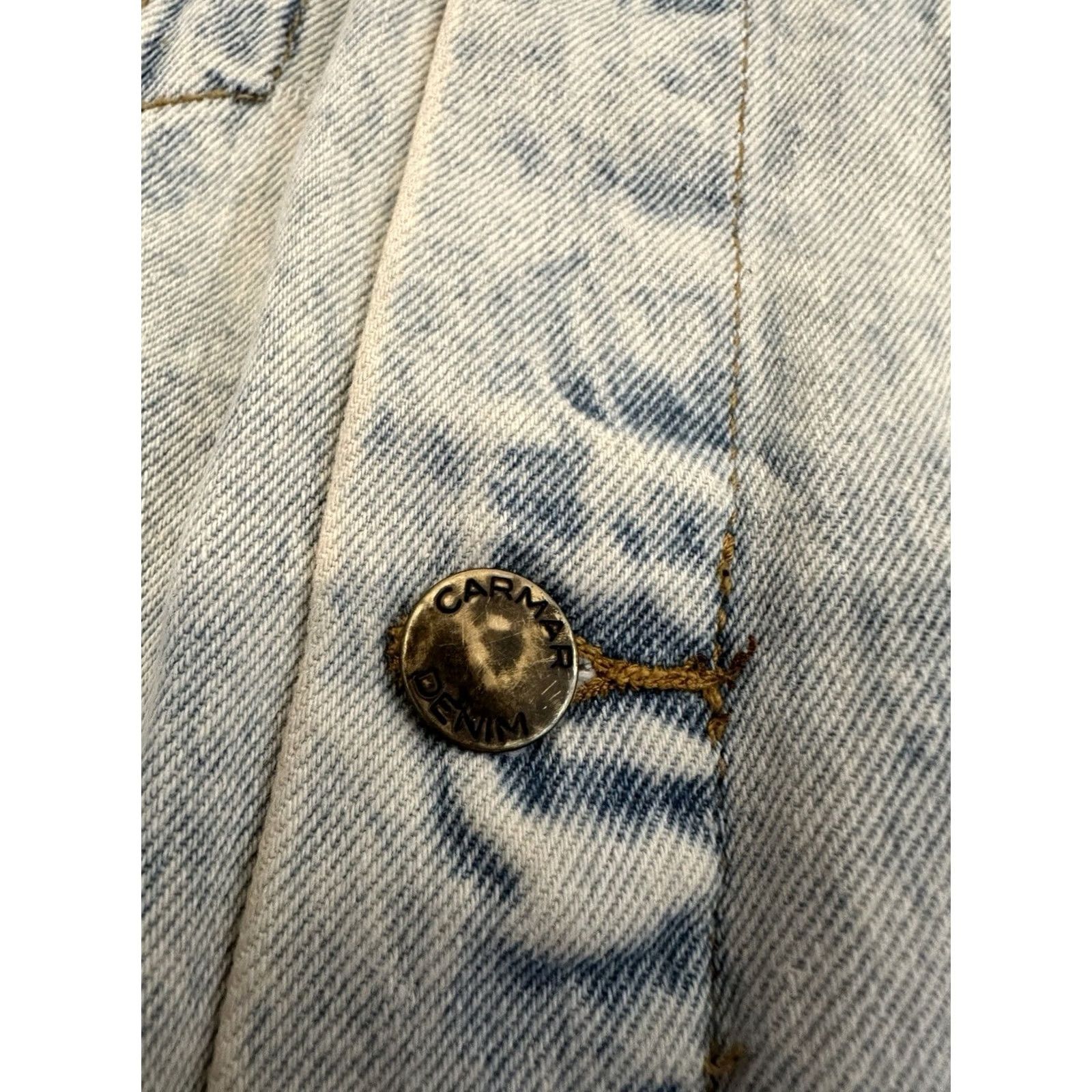 Denime CARMAR Distressed Denim Jacket S Trucker Men Blue Cotton Biker Small Pre-owned Size US S / EU 44-46 / 1 - 4 Thumbnail