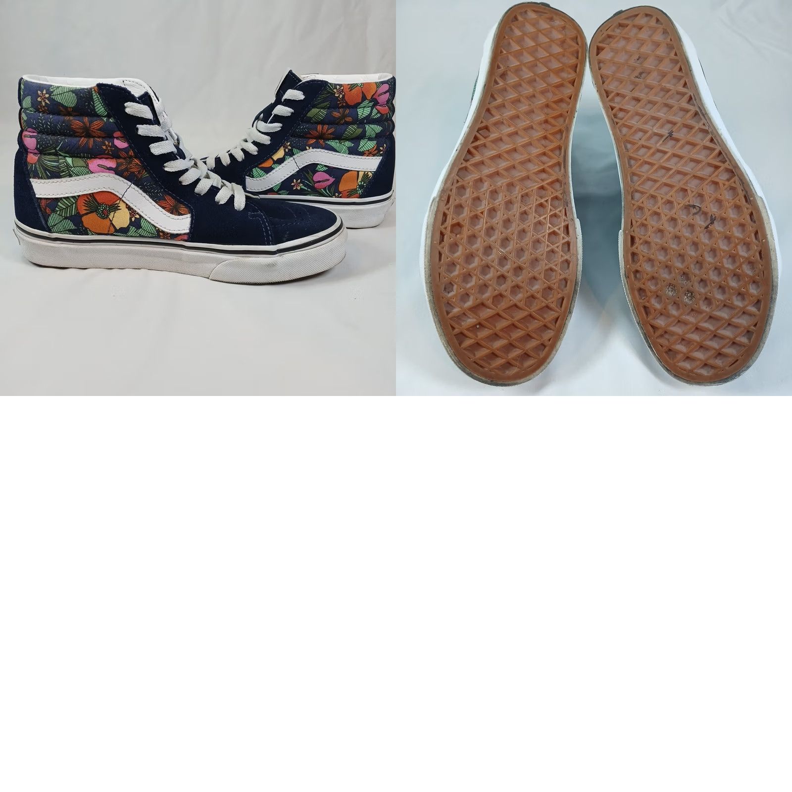 Vans VANS Sk8-Hi High Top Shoes Women’s 5.5 Navy Suede Floral Print Skate Sneakers Size M / US 6-8 / IT 42-44 - 8 Thumbnail