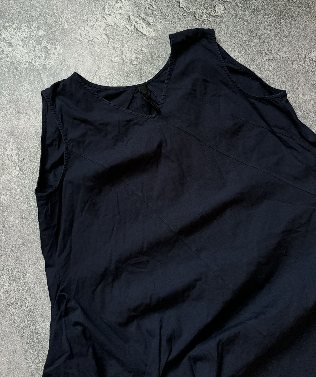 Vintage Provocation 46 dark blue dress relaxed sleeves avantgarde Size L / US 10 / IT 46 - 7 Thumbnail