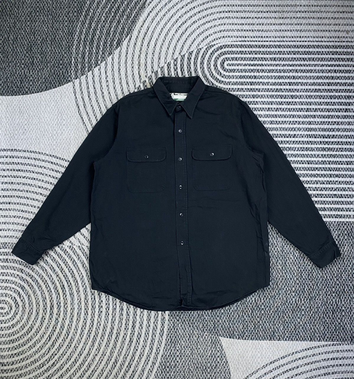 Sugar Cane Vintage Sugar Cane Black Cotton Button Up Shirt Size US L / EU 52-54 / 3 - 1 Thumbnail
