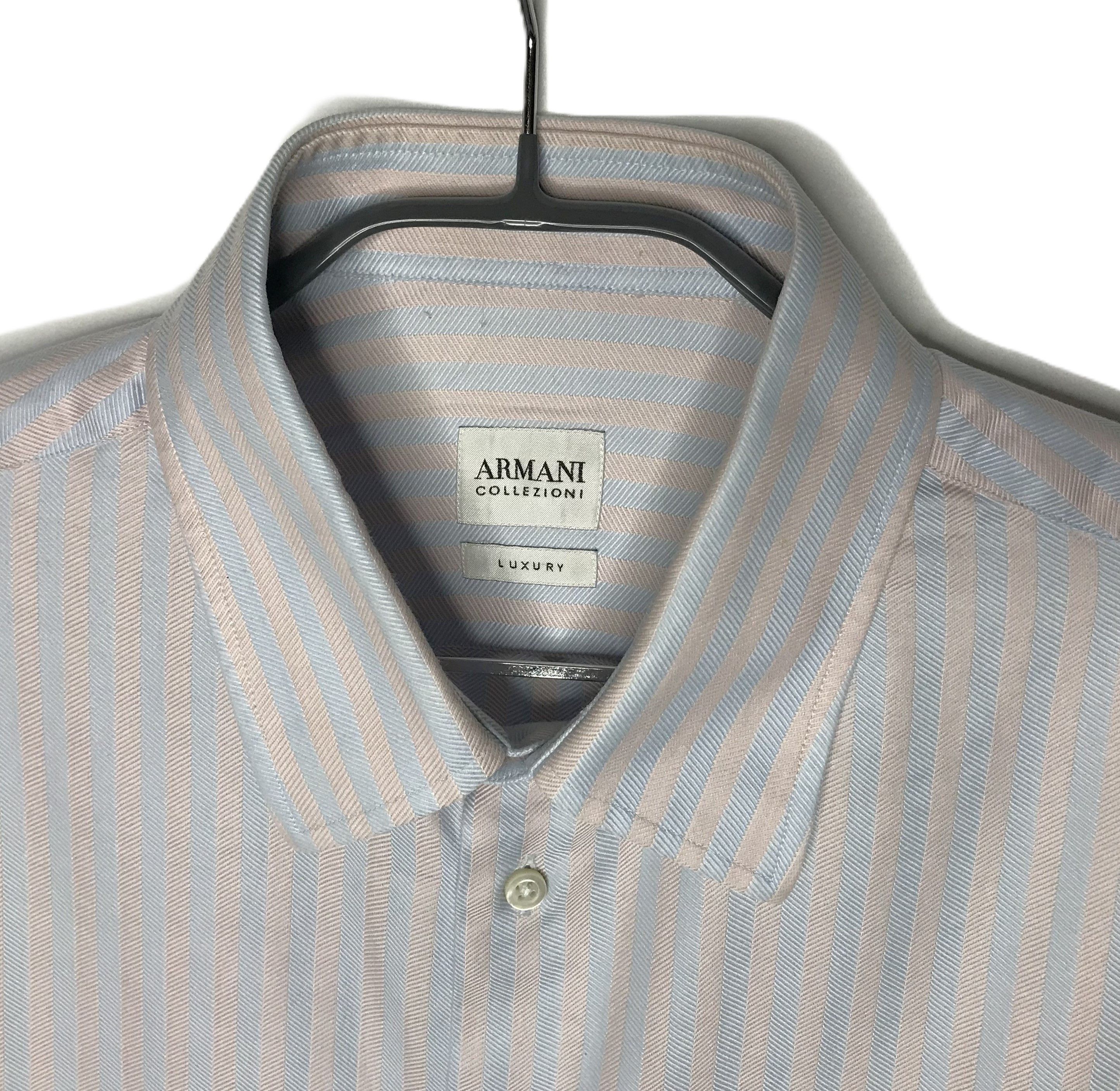 Armani Collezioni Armani Collezioni Striped Shirt Men's Sz 41 Size US M / EU 48-50 / 2 - 6 Thumbnail