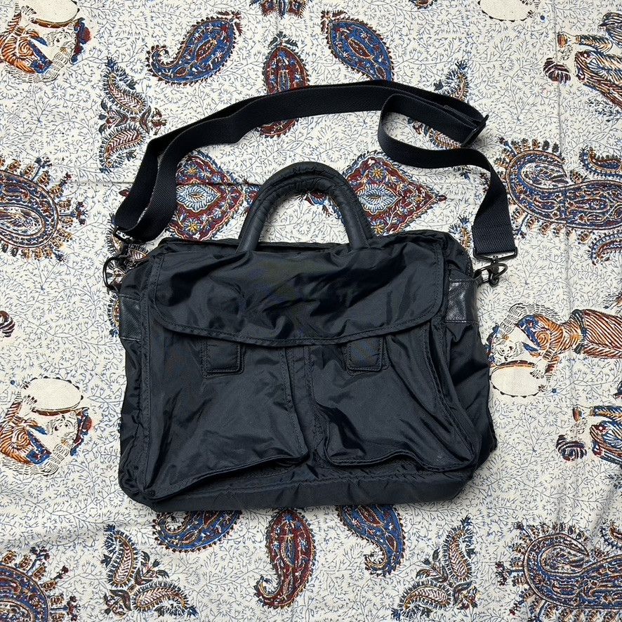 image of Yohji Yamamoto Pour Homme Ysaccs Nylon Cargo Bag in Black, Men's