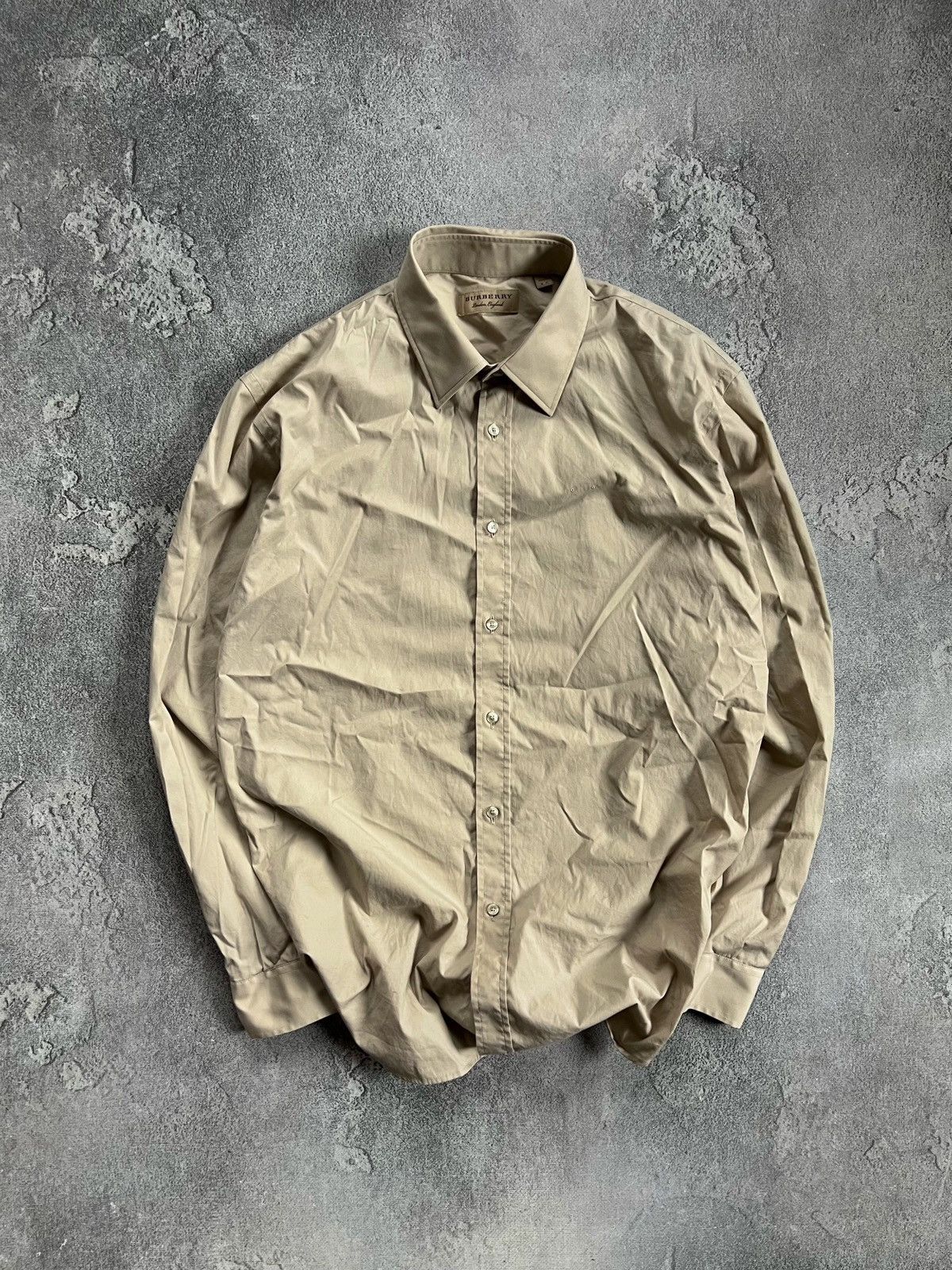 Burberry Burberry Beige Consulate Style Long Sleeve Button Up Shirt Size US L / EU 52-54 / 3 - 1 Thumbnail
