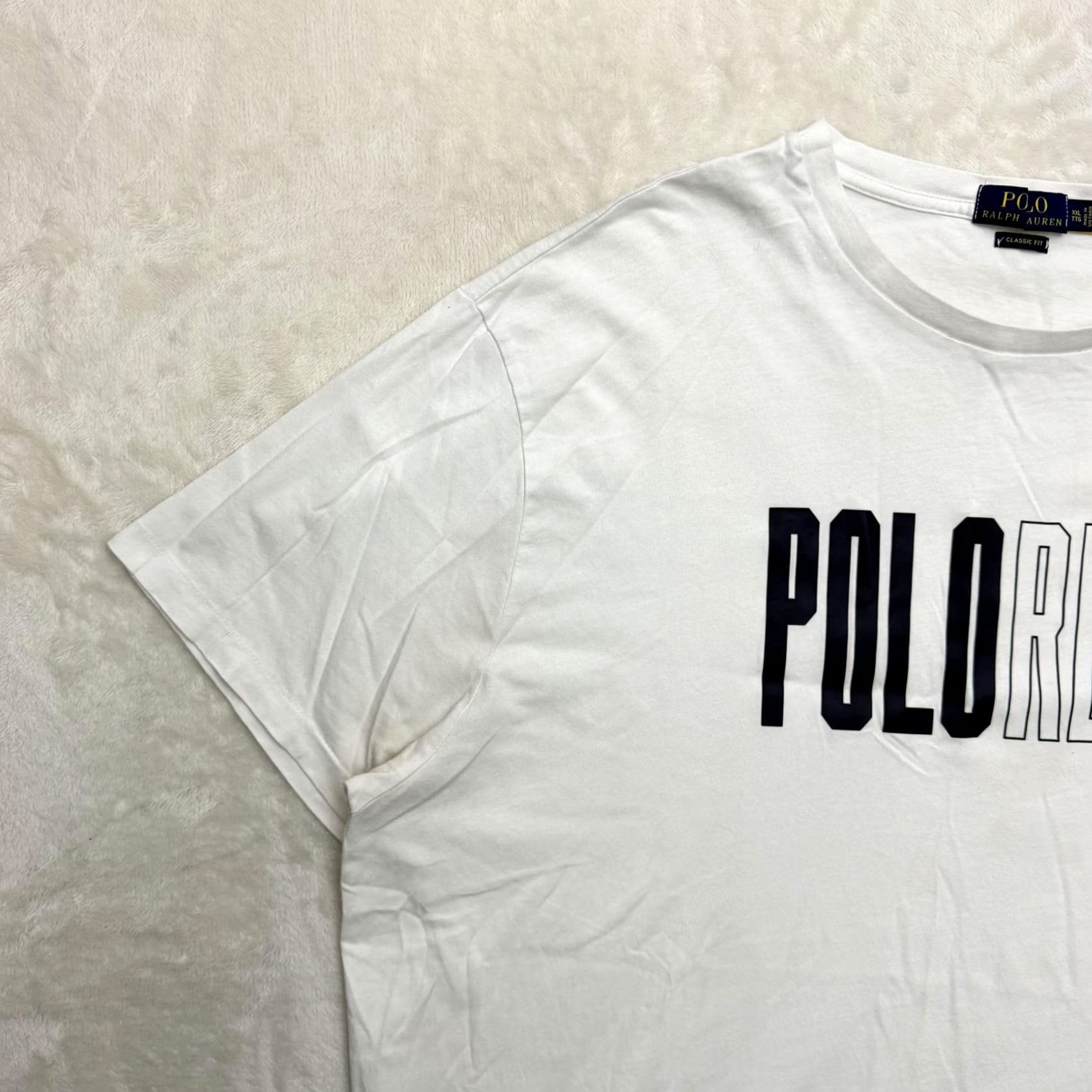 Polo Ralph Lauren Polo Ralph Lauren Shirt Mens 2XL White Crewneck Logo Graphic Tee Short Sleeve Jersey Cotton Vintage No Size US XXL / EU 58 / 5 - 7 Thumbnail