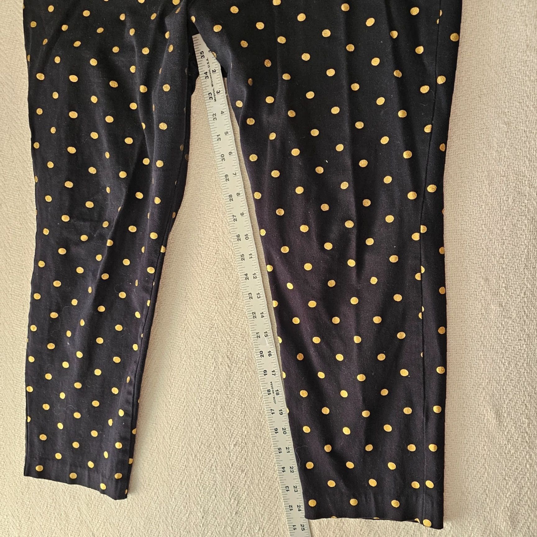 Old Navy Old Navy Pants Cropped Poly Cotton Blend Black Polka Dot High Rise 18 Womens Straight Leg Knit Stretch Regular Size 18 Size 40" / US 18 - 7 Thumbnail