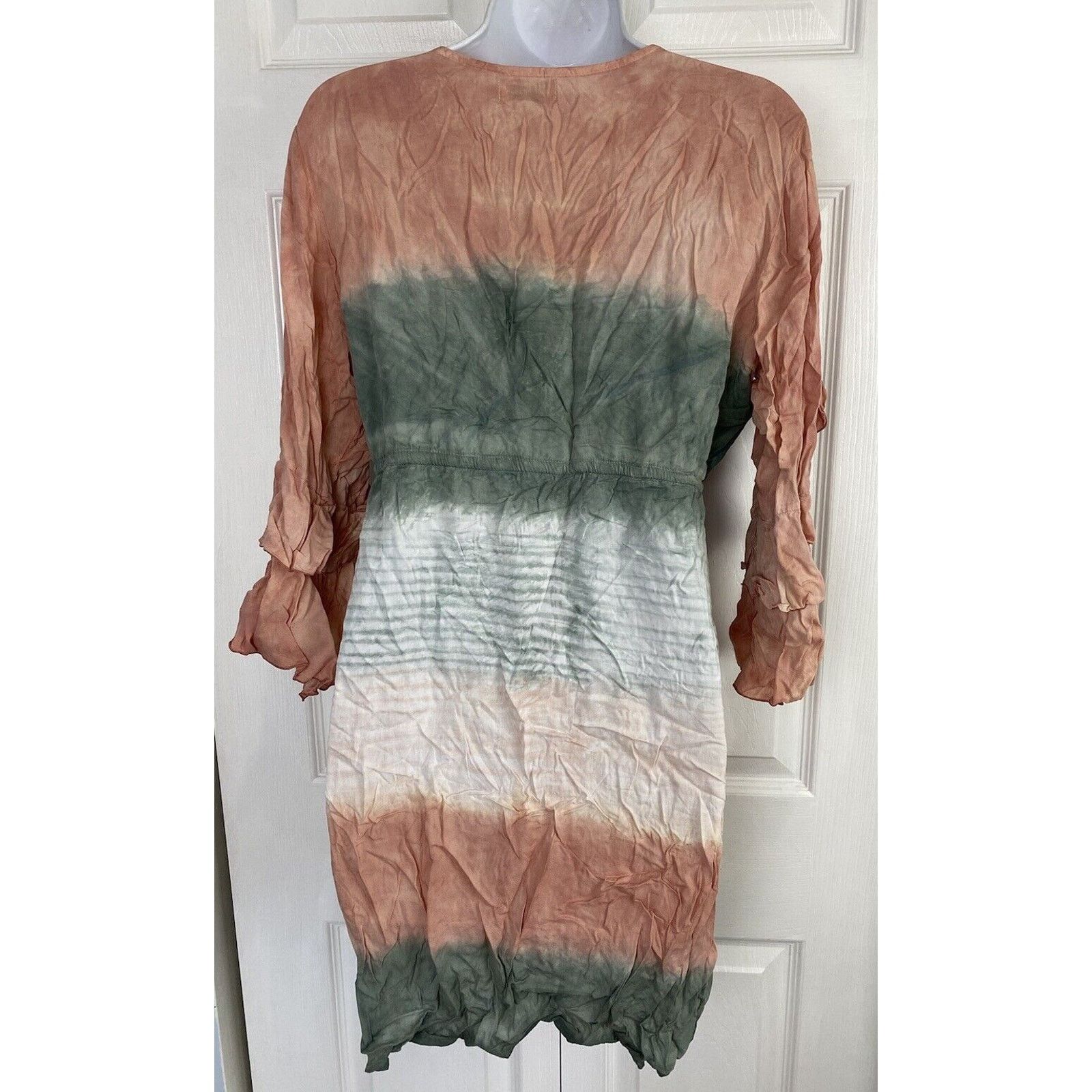 Other Tiare Hawaii Gray Orange Tie Dye Dress Cover Up Ruffle Size S / US 4 / IT 40 - 7 Thumbnail