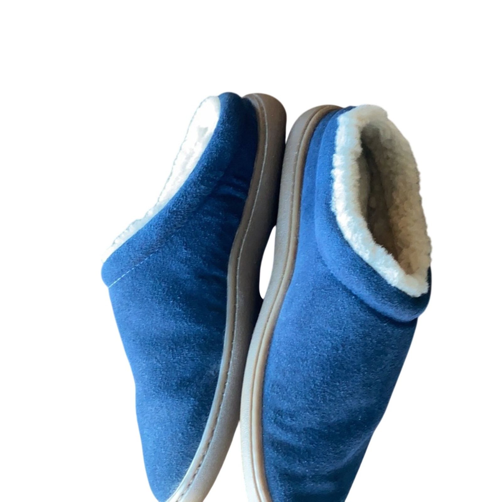 Lands' End Land’s End blue suede Sherpa lined slippers warm size 7 Size US 7 / IT 37 - 6 Thumbnail