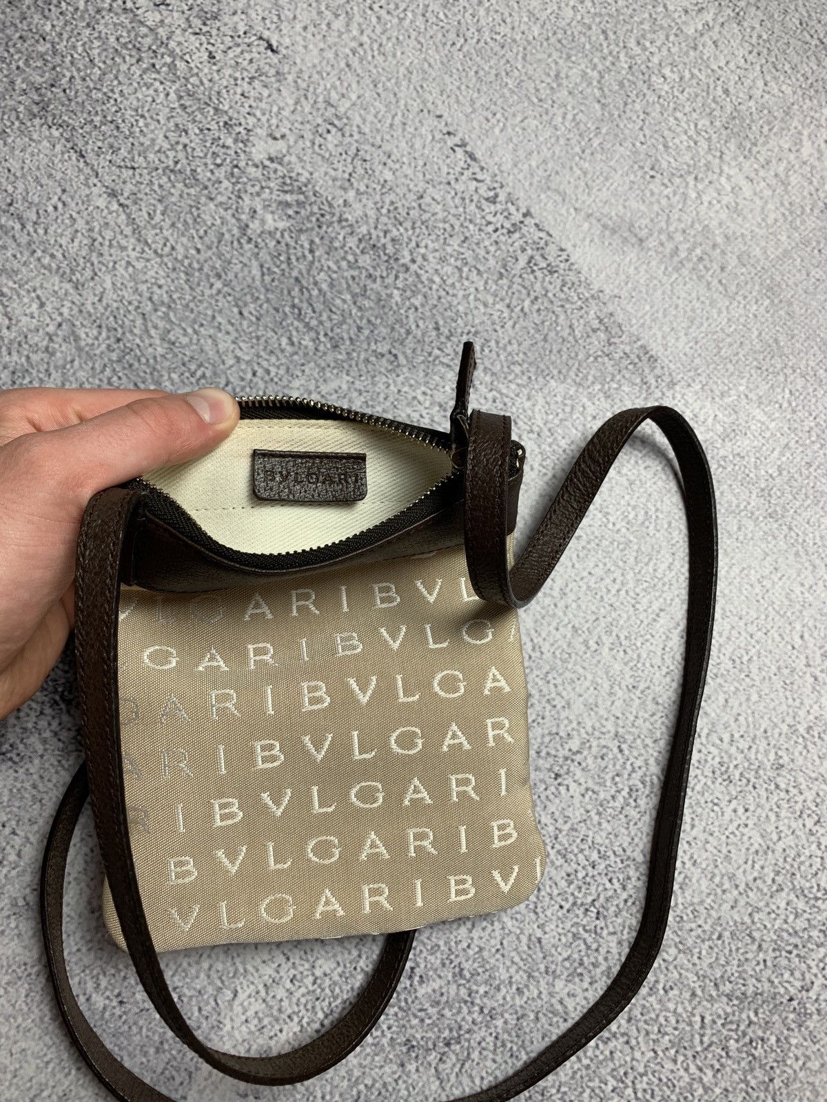 Bvlgari bvlgari logomania mini bag beige canvas leather Size ONE SIZE - 11 Thumbnail