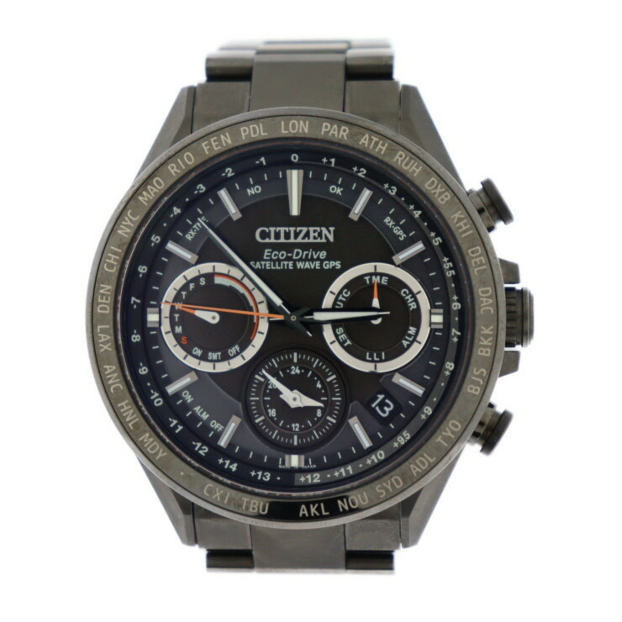 image of Citizen Satellite Wave Gps Atessa Watch F950-T026664 Cc4014-62E Titanium Black Eco Drive Solar Radi
