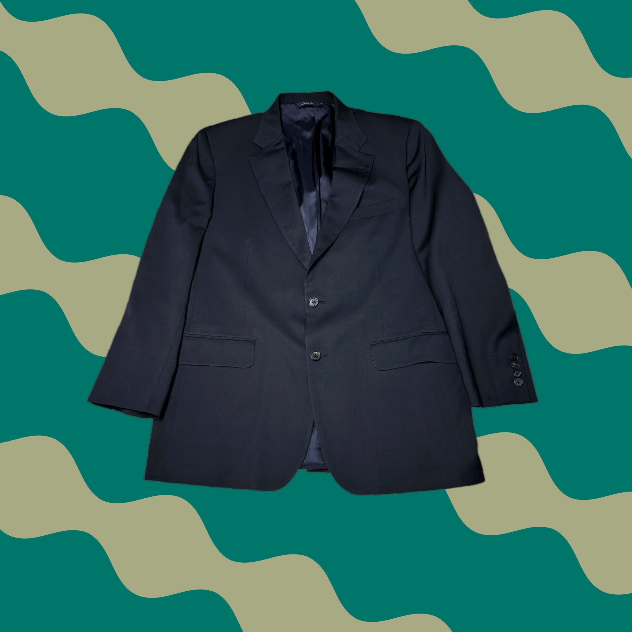 Brooks Brothers Brooks Brothers 1818 Madison Black Blazer Made in USA Wool Tweed Button Lined Pockets Men 46 Formal Workwear Career Size 46R - 1 Thumbnail