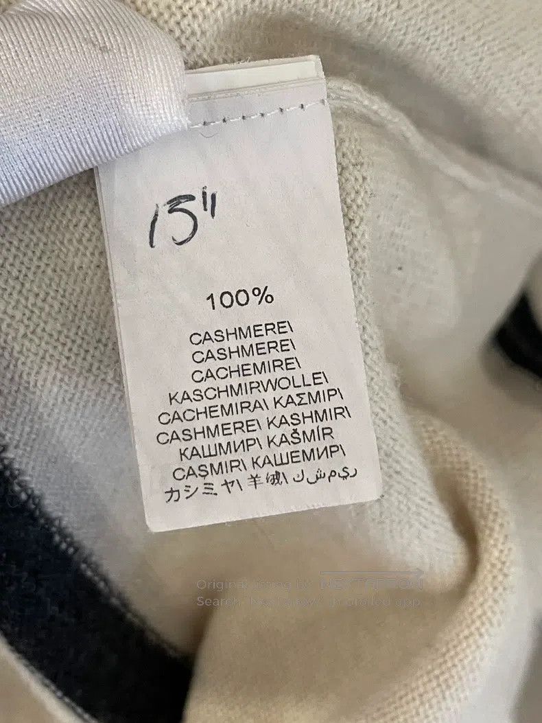 Brunello Cucinelli Brunello Cucinelli Beige Striped Beaded Cashmere Sweater Size M / US 6-8 / IT 42-44 - 3 Thumbnail