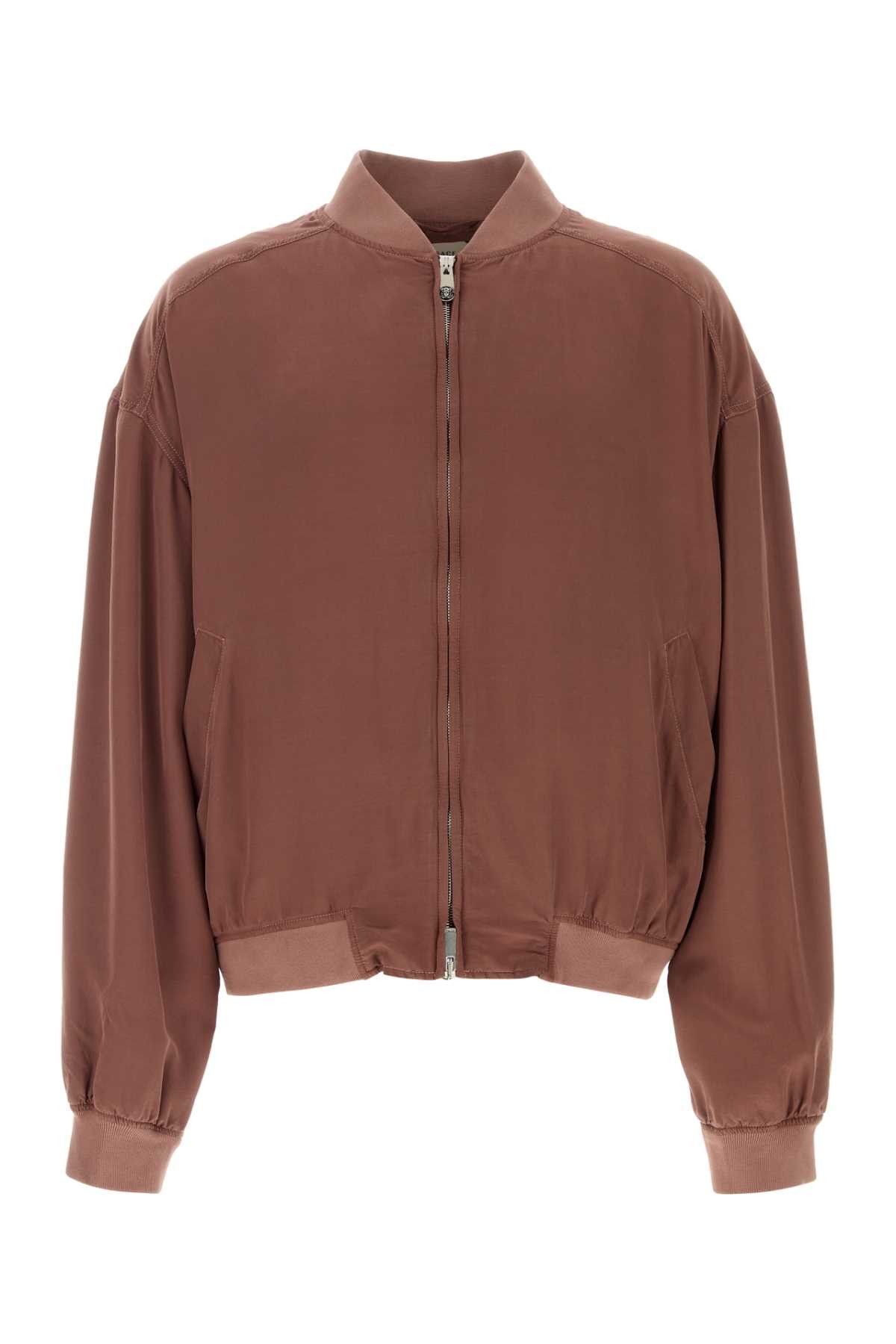 Versace Antiqued Pink Silk Bomber Jacket Size US M / EU 48-50 / 2 - 1 Thumbnail