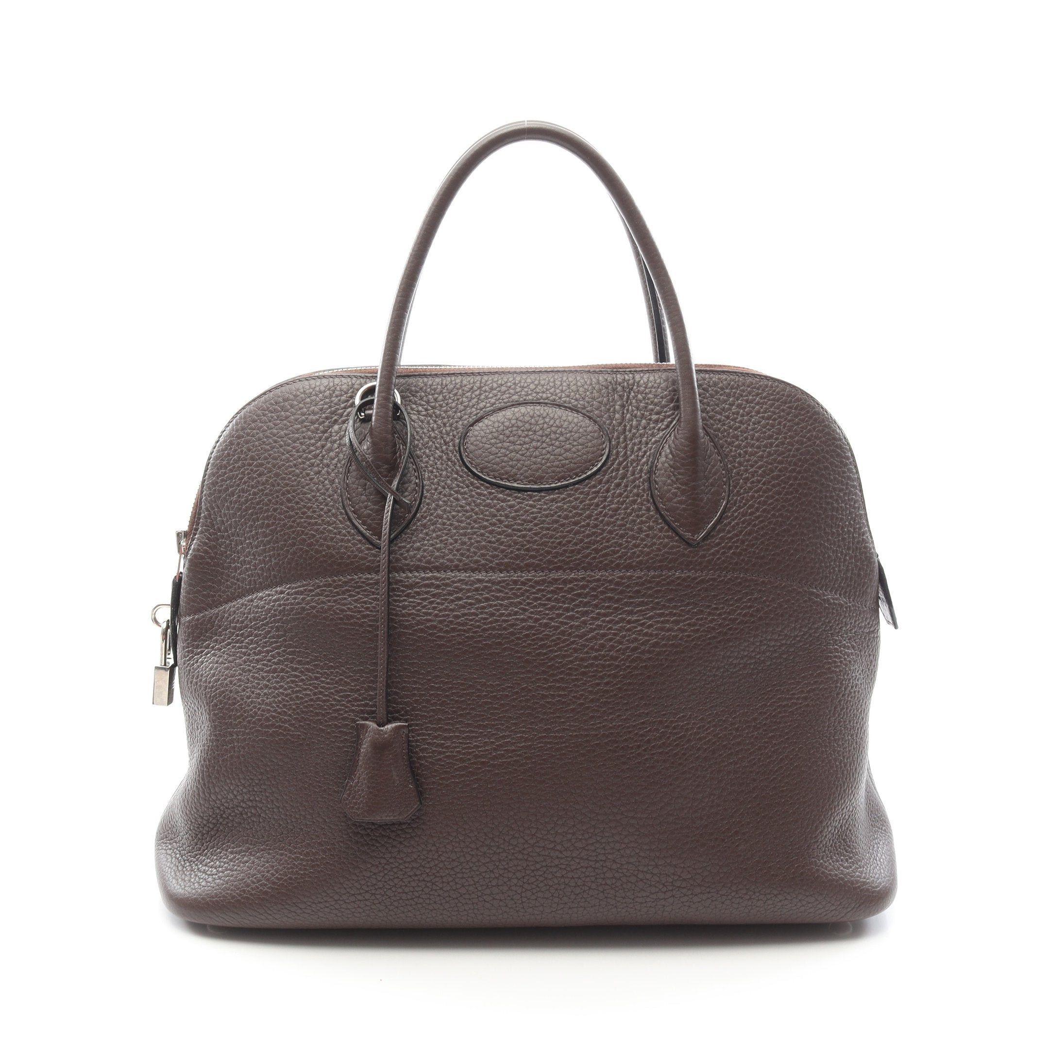 Hermes Hermes Bolide 35 Handbag Togo Dark Brown Silver Hardware □L Stamp Size ONE SIZE - 1 Thumbnail