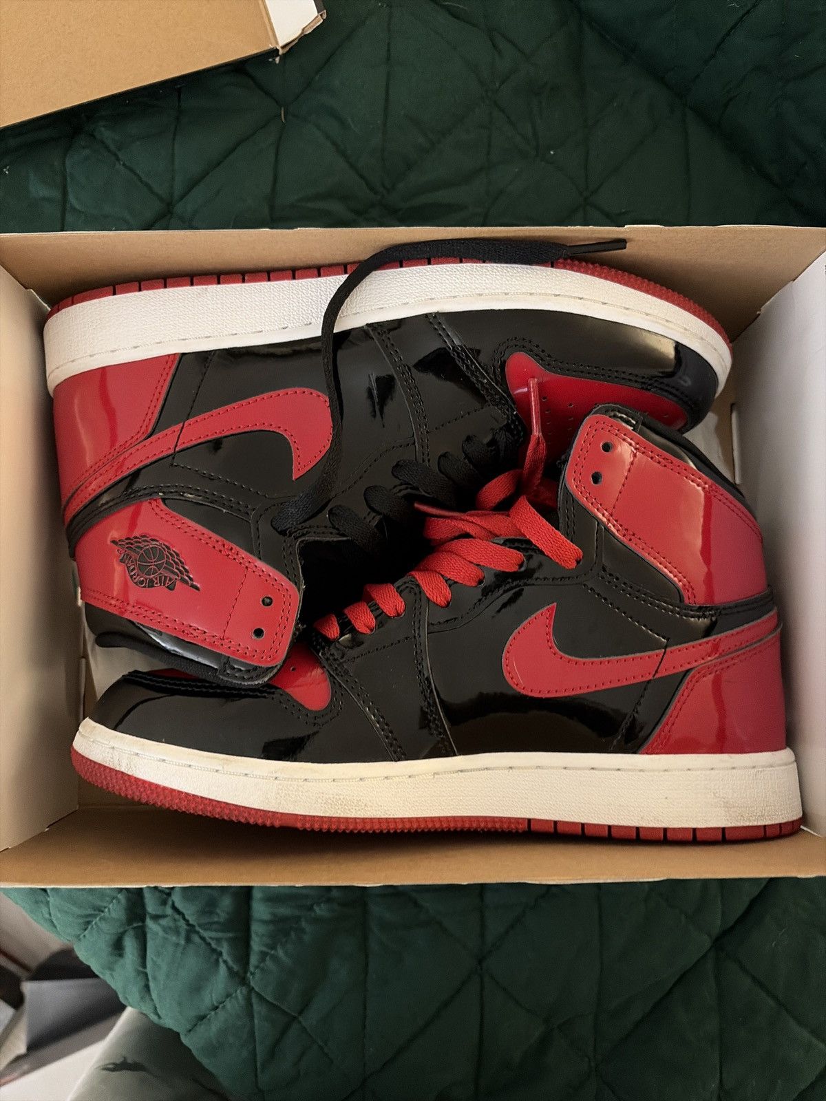 Jordan Brand Jordan 1 Retro High OG Patent Bred GS Size US 7 / IT 37 - 5 Thumbnail
