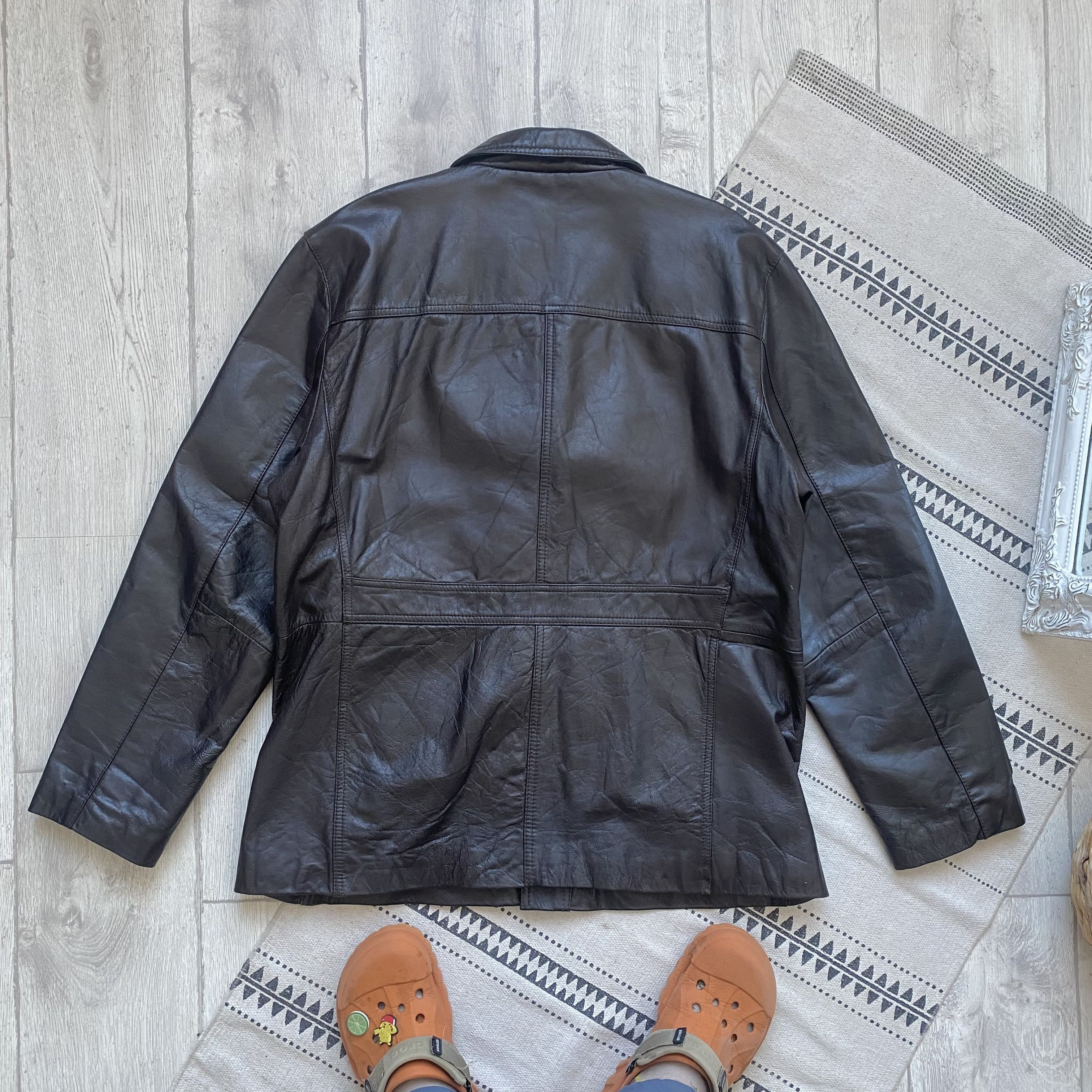 Genuine Leather Vintage 90s Real Leather jacket Button Up Size US L / EU 52-54 / 3 - 11 Thumbnail