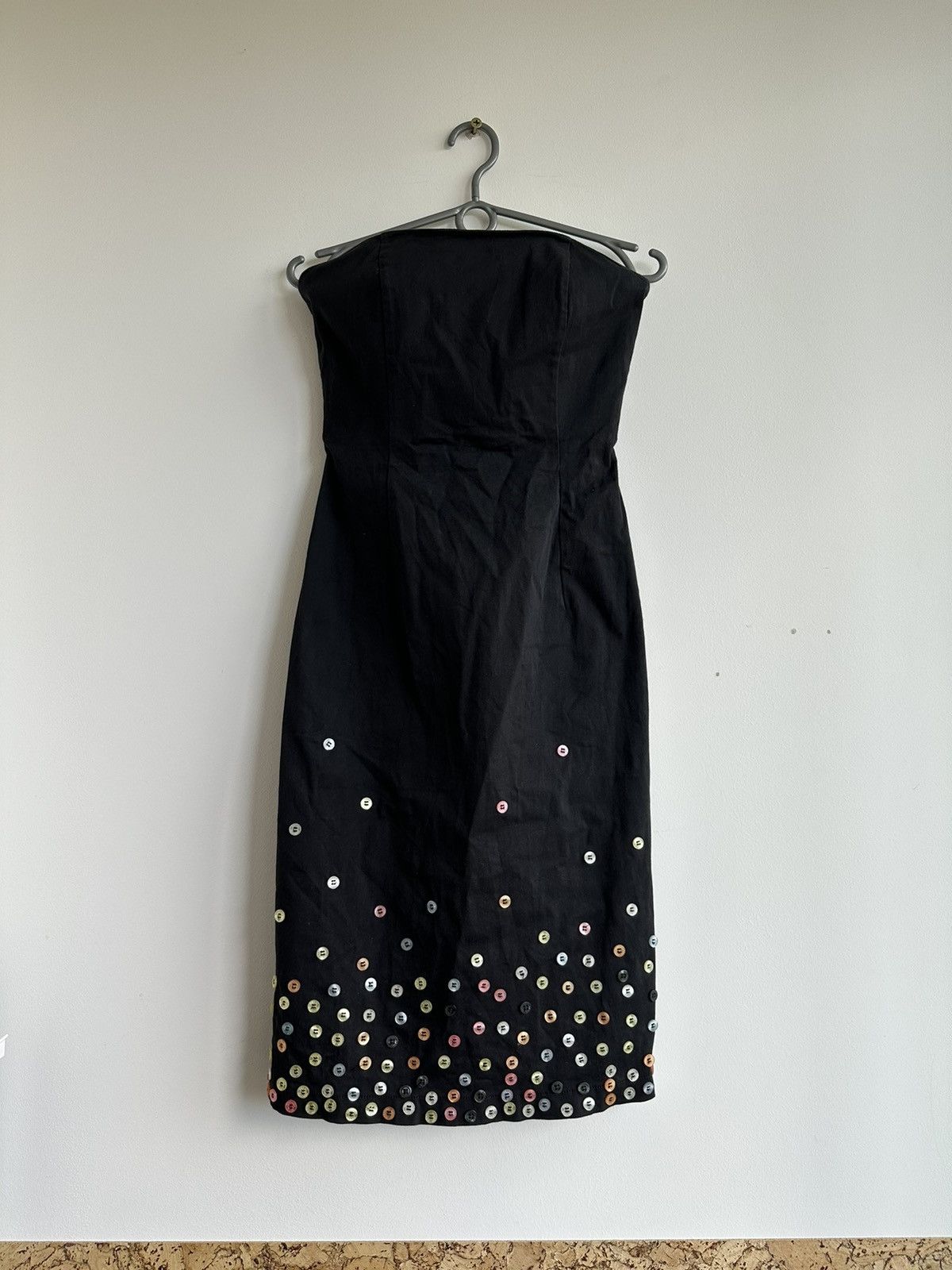 Moschino MOSCHINO JEANS Buttons Decorated Black Strapless Dress US 8 Size M / US 6-8 / IT 42-44 - 1 Thumbnail