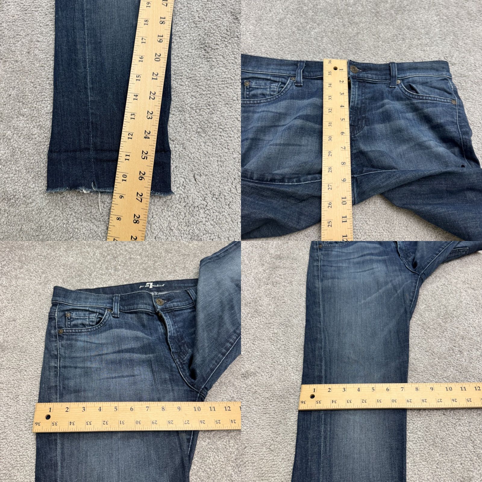 7 For All Mankind 7 For All Mankind Roxanne Straight Leg Ankle Denim Jeans Womens Blue 29 Mid Rise Jeans Size 29" - 10 Thumbnail