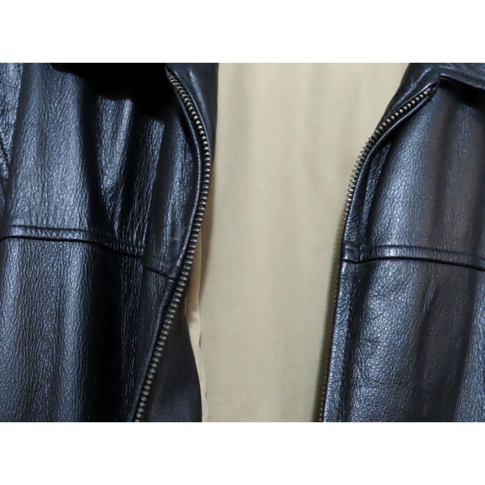 Dockers DOCKERS Jacket Leather 100% Cow Black XL Men Bomber Full Zip Mid-Length Solid Logo Zipper Casual Formal Workwear Spring Fall Winter Mens Size US XL / EU 56 / 4 - 6 Thumbnail