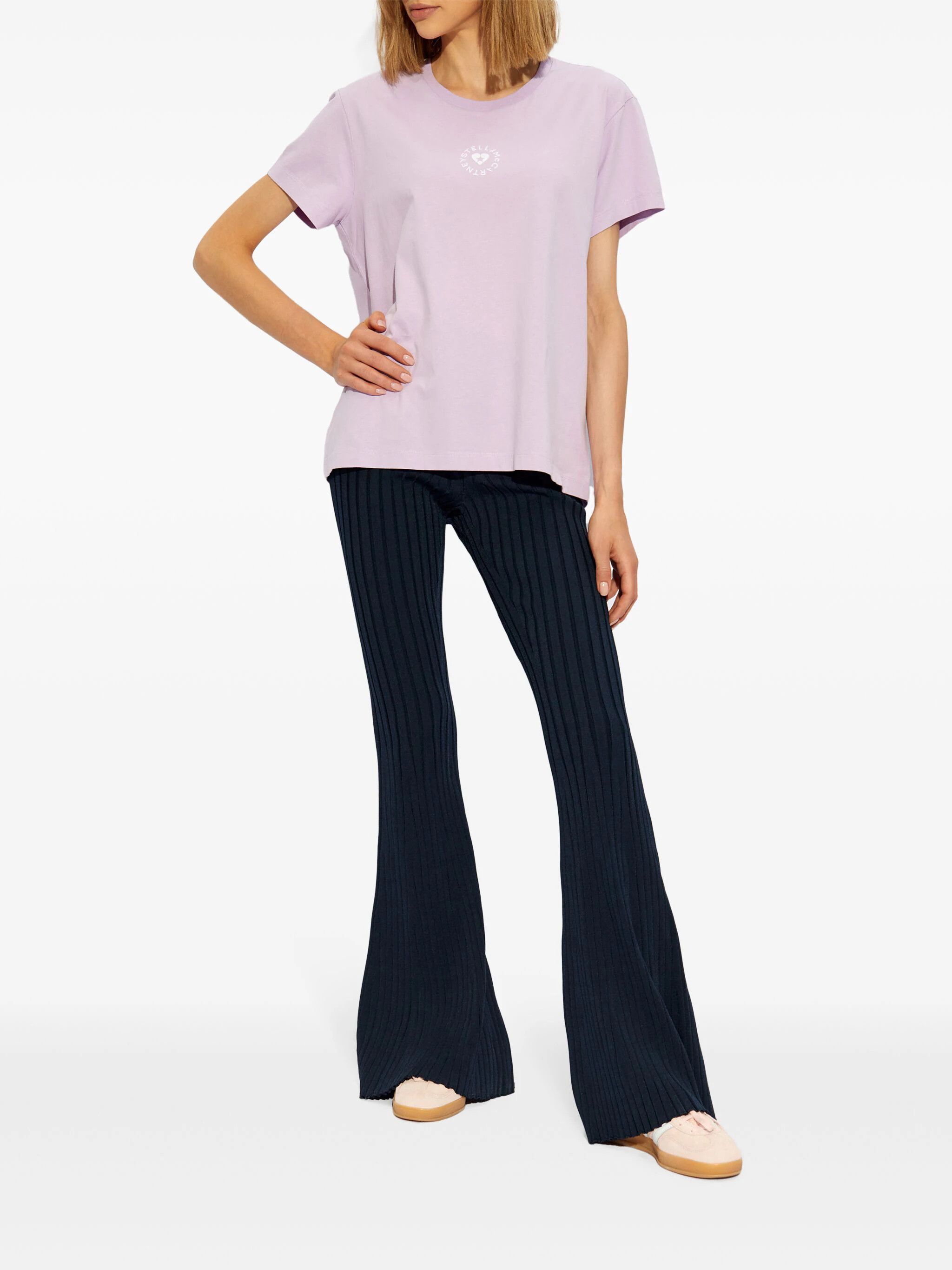Stella McCartney o1s22i1n1024 Iconic Mini Heart T-Shirt in Purple Size XS / US 0-2 / IT 36-38 - 2 Thumbnail