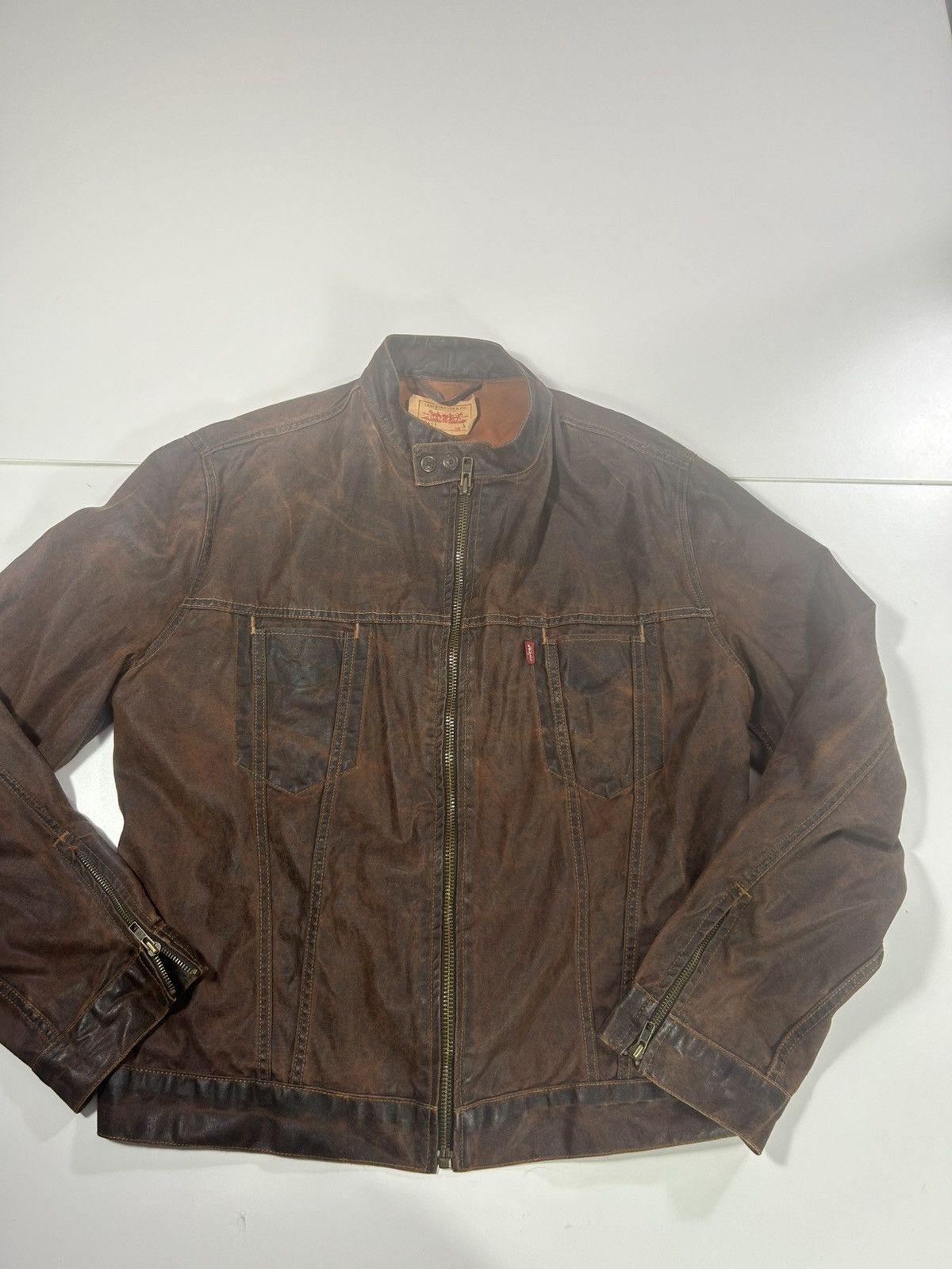 Levi's Vintage Clothing XL mens Levi Strauss70411 coated brown cotton jacket Size US XL / EU 56 / 4 - 1 Thumbnail