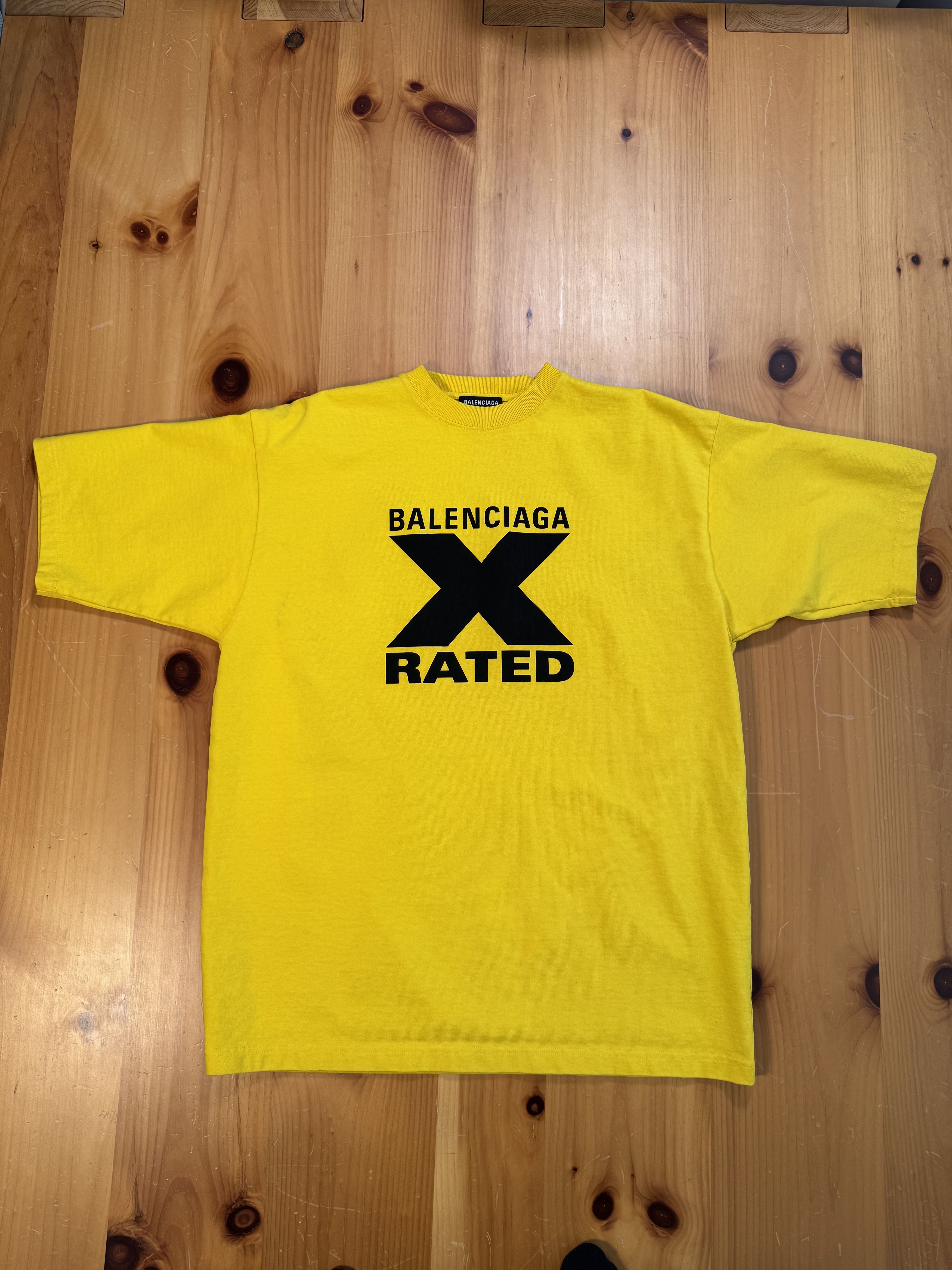 Balenciaga X rated t shirt yellow
