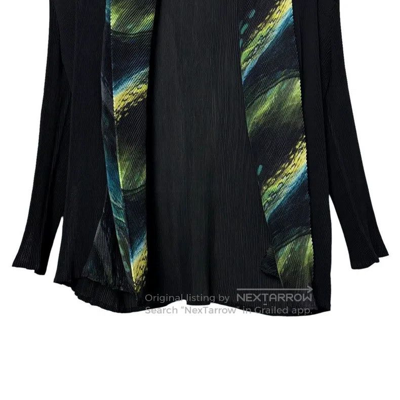 Issey Miyake Issey Miyake Vintage Black-Green Gradient Pleated Long Sle Size M / US 6-8 / IT 42-44 - 5 Thumbnail