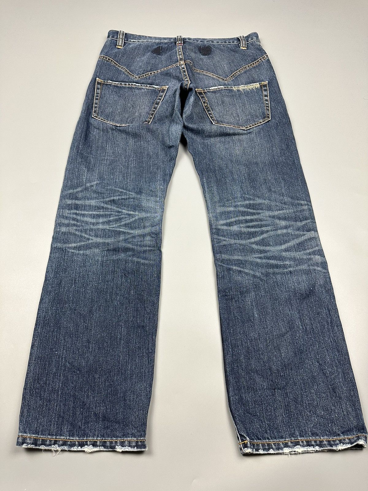 Issey Miyake × Japanese Brand Distressed Sunao Kuwahara Sashiko Boro Denim Size US 31 - 4 Thumbnail