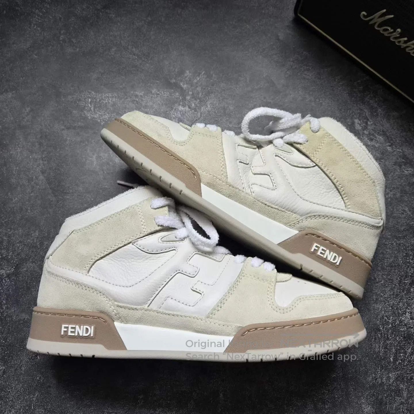 Fendi FENDI White and Brown High-Top Skate Shoes| Size US 10.5 / IT 40.5 - 8 Thumbnail