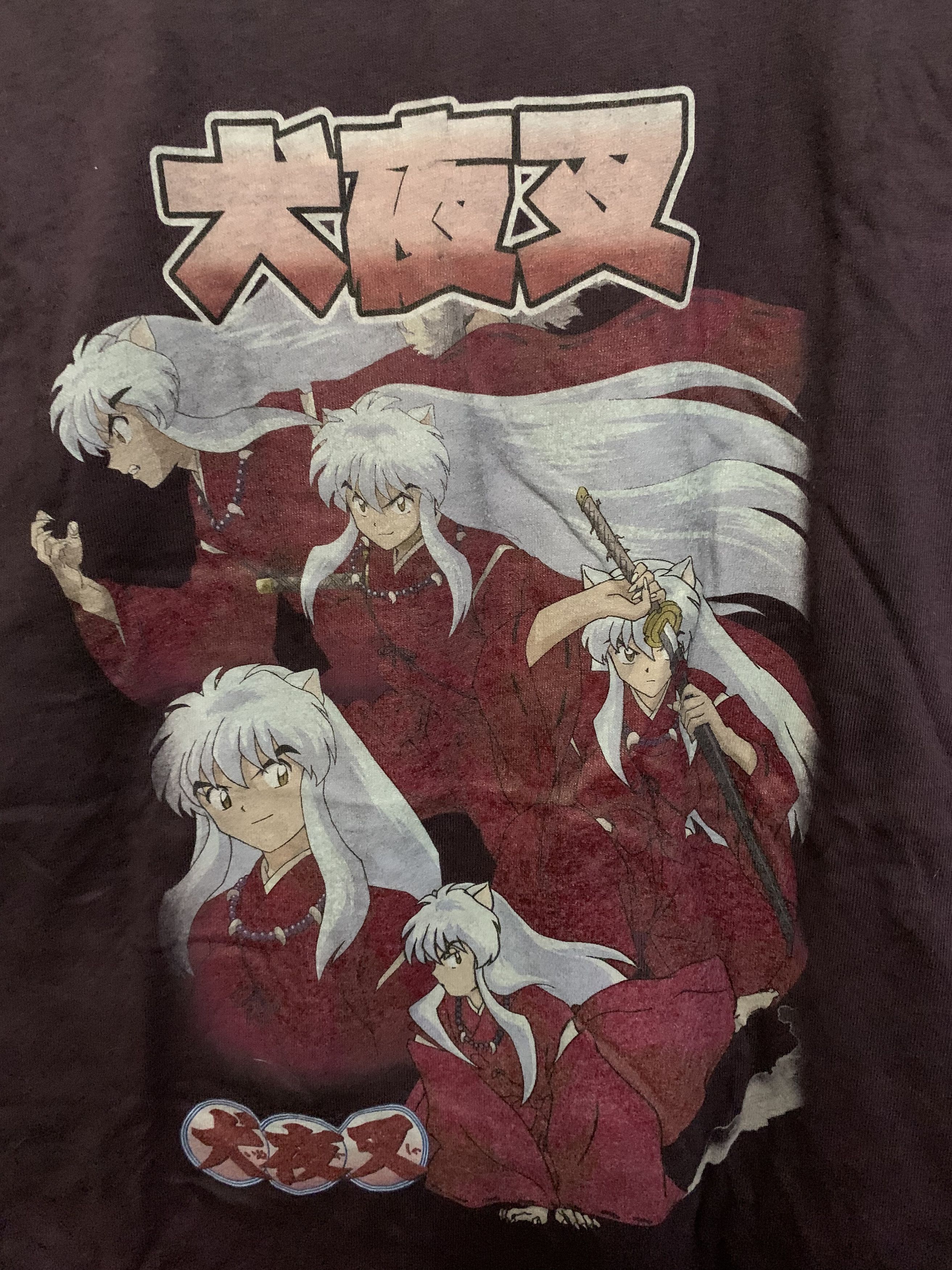 Anime INUYASHA Graphic Print Tee ⊛ BURGUNDY ⊛ Brand New Size US S / EU 44-46 / 1 - 6 Thumbnail