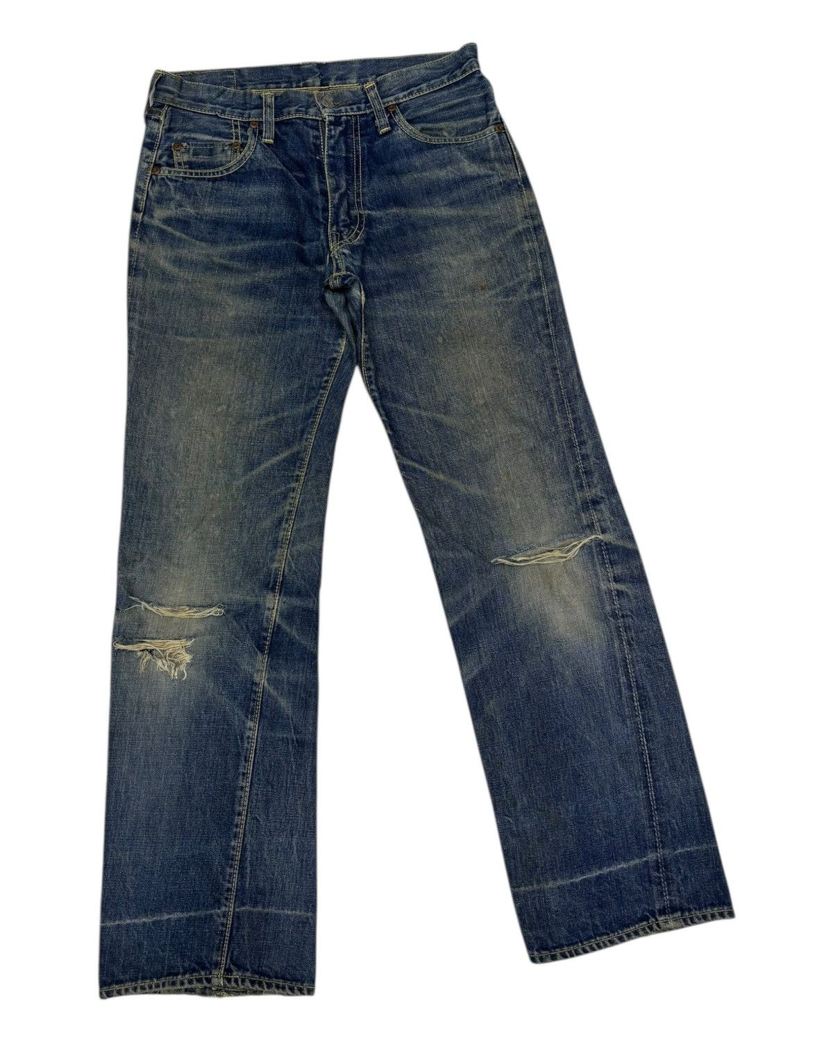 Kapital Vintage Big Stone Talon Zip Distressed Denim Jeans Size US 30 / EU 46 - 3 Thumbnail