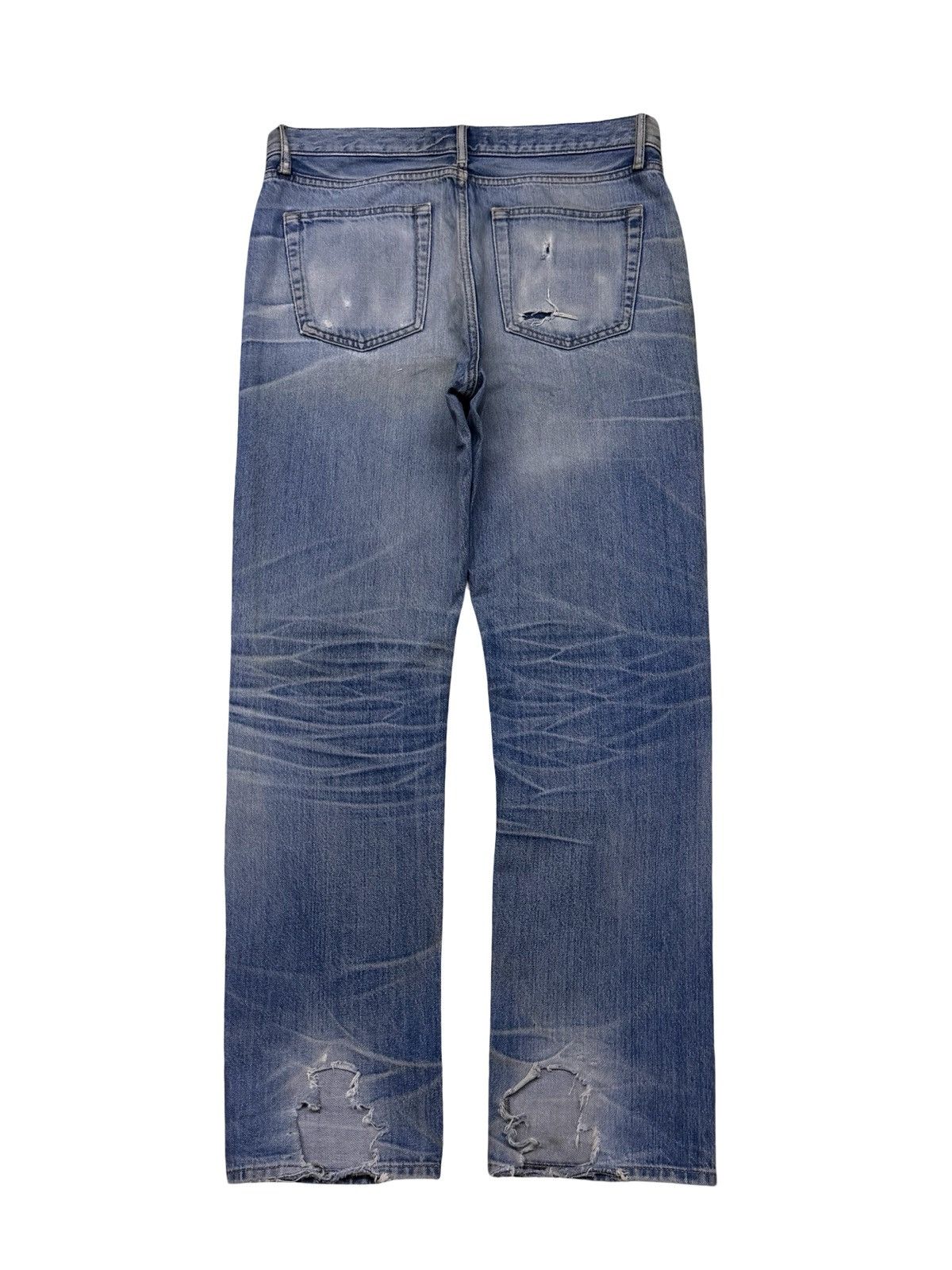 Uniqlo Vintage UNIQLO Japan Market Light Wash Distressed Denim W34 Size US 34 / EU 50 - 3 Thumbnail