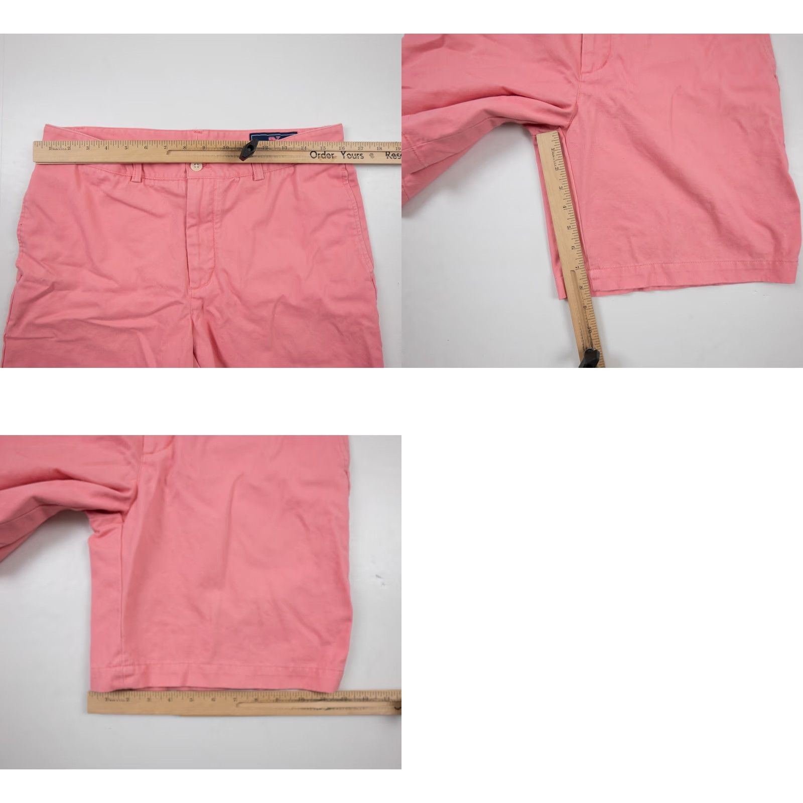 Vineyard Vines Vineyard Vines Shorts Mens 33 Pink Club Chino 8" Flat Front Preppy Cotton Twill Size US 33 - 8 Thumbnail
