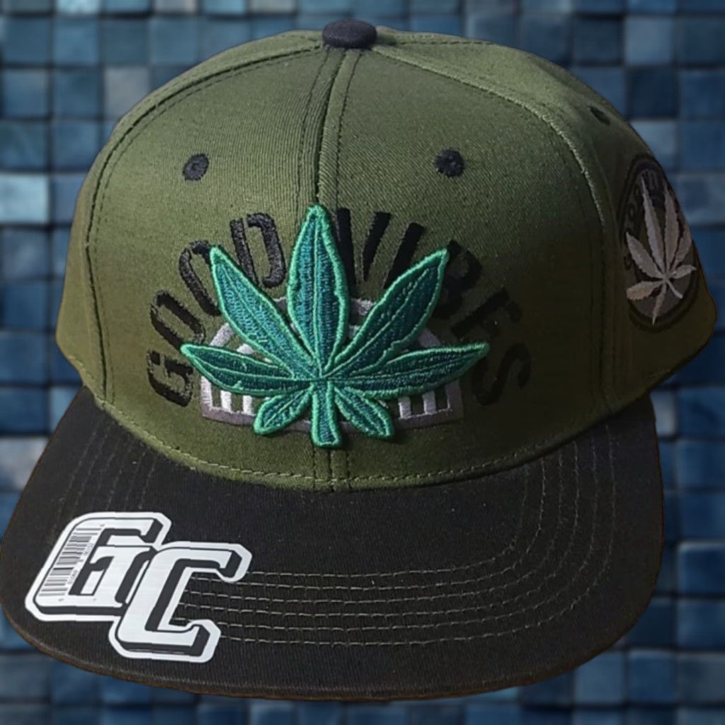 Vintage VINTAGE Marijuana Leaf Snapback Hat Men Adjustable Cotton Green Cannabis Baseball Cap Size ONE SIZE - 1 Thumbnail