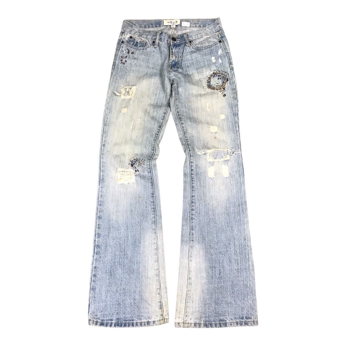 FLARE JAPAN STYLE ABERCROMBIE PATCHWORK DISTRESS JEANS PANTS