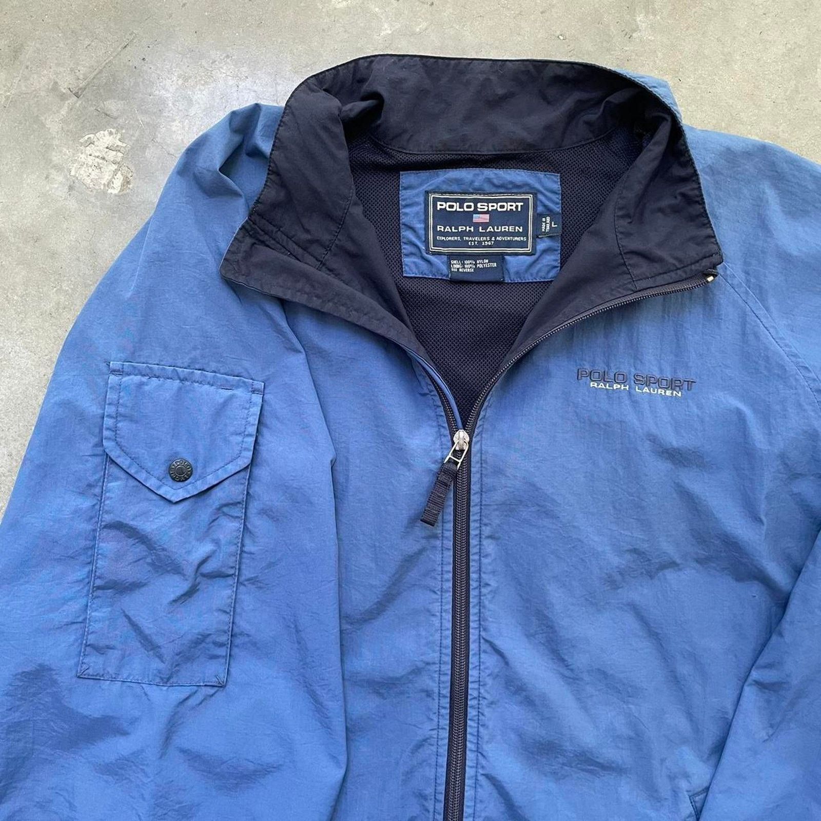 Polo Ralph Lauren Vintage Polo Sport Ralph Lauren Blue Windbreaker Size US L / EU 52-54 / 3 - 4 Thumbnail