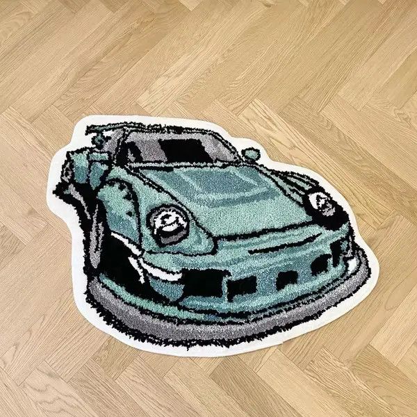Japanese Brand Youko x Nao Racing Car Shaped Tufting Rug Carpet Size ONE SIZE - 5 Thumbnail