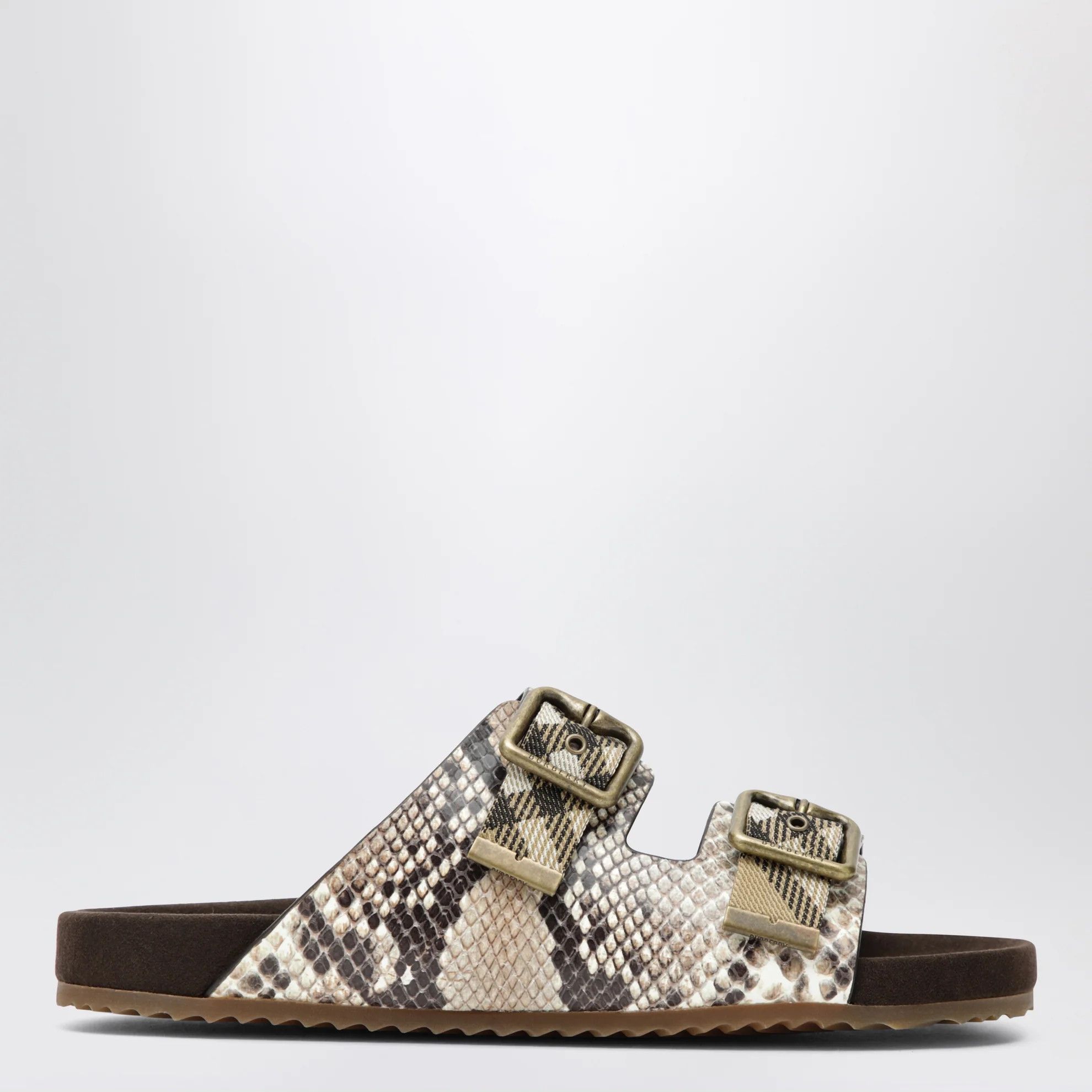 Burberry o1d2blof0426 Leather Print Sandals Slippers in Multicolor Size US 10 / IT 40 - 1 Thumbnail