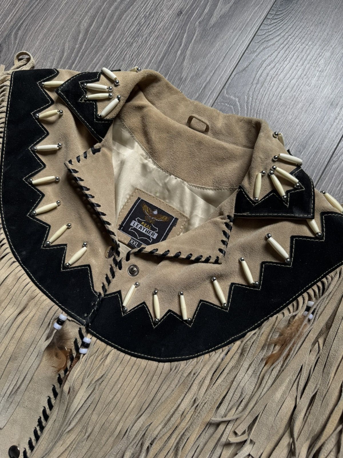 MDK Real Leather Mens Suede Fringe Cowboy western jacket L Size US L / EU 52-54 / 3 - 4 Thumbnail