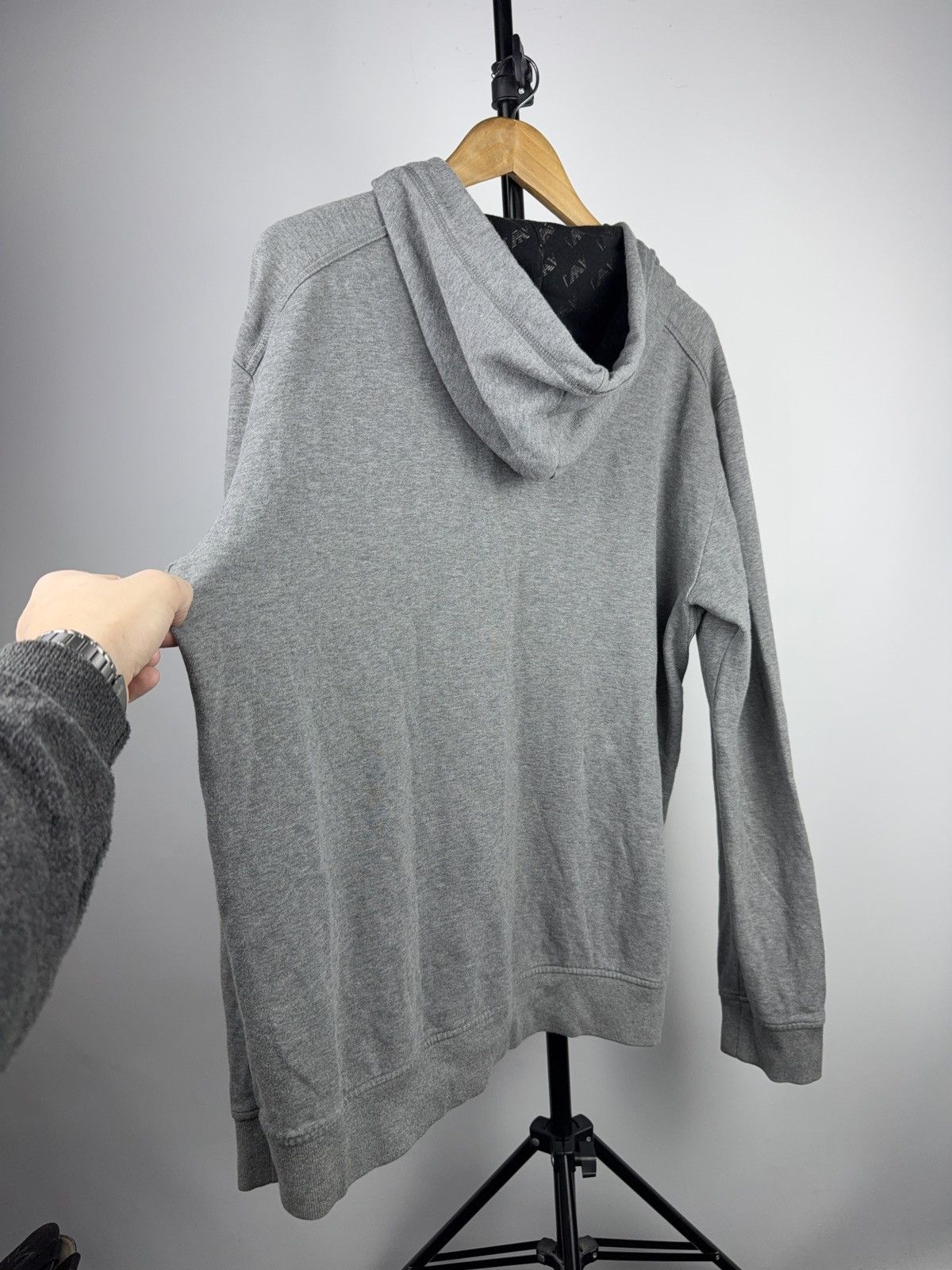Armani 00s Armani Jeans Grey Zip Hoodie Logo Print Casual Fit Size US XL / EU 56 / 4 - 15 Thumbnail
