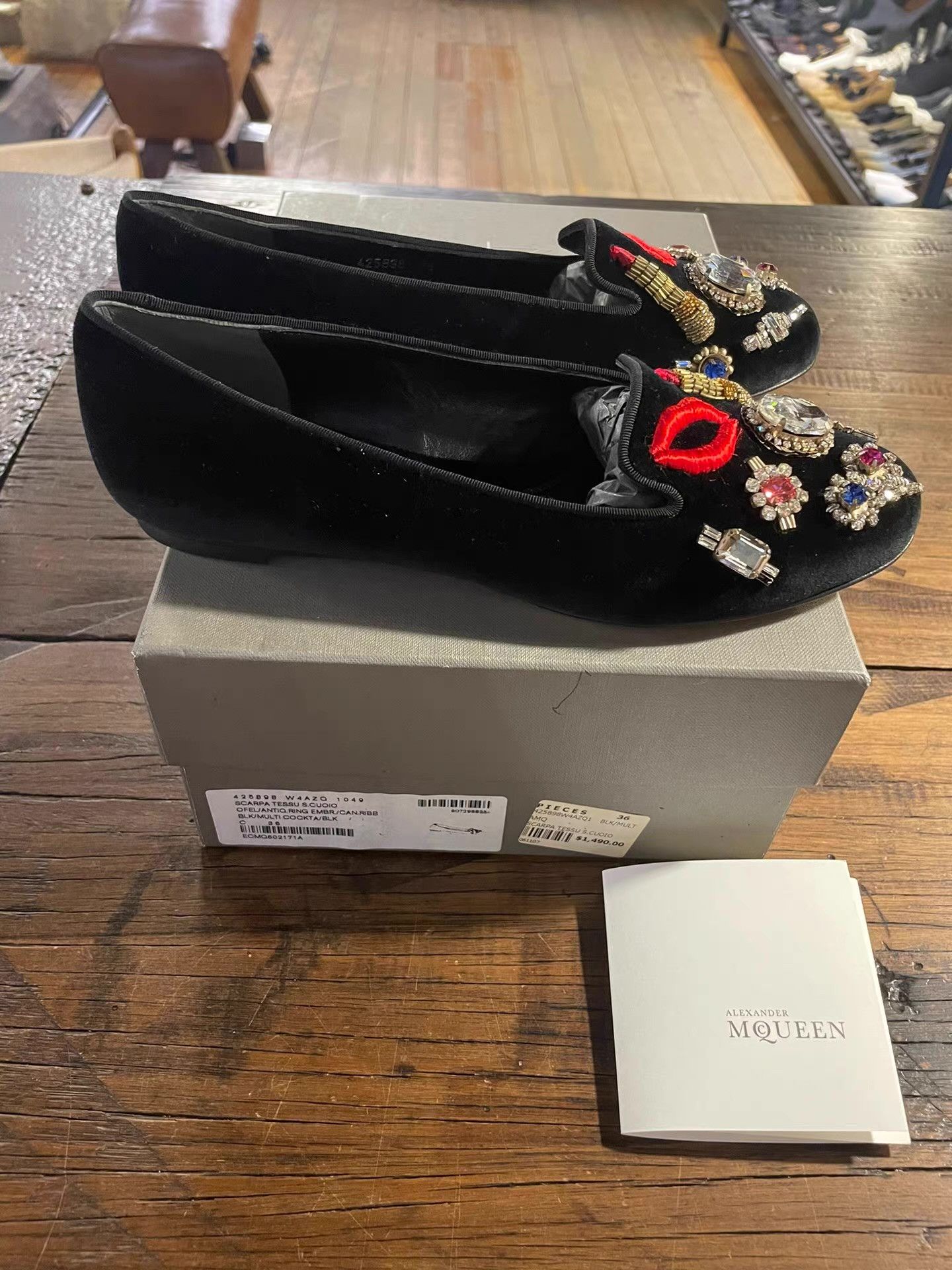 Alexander McQueen Alexander McQueen 16FW Jewel‑Embroidered Loafers Ｑ25 Size US 7 / IT 37 - 3 Thumbnail