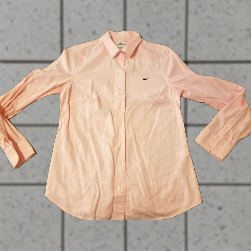 Vineyard Vines Vineyard Vines Dress Shirt Womens 2 Pink Button Cotton Blouse Size XS / US 0-2 / IT 36-38 - 1 Thumbnail