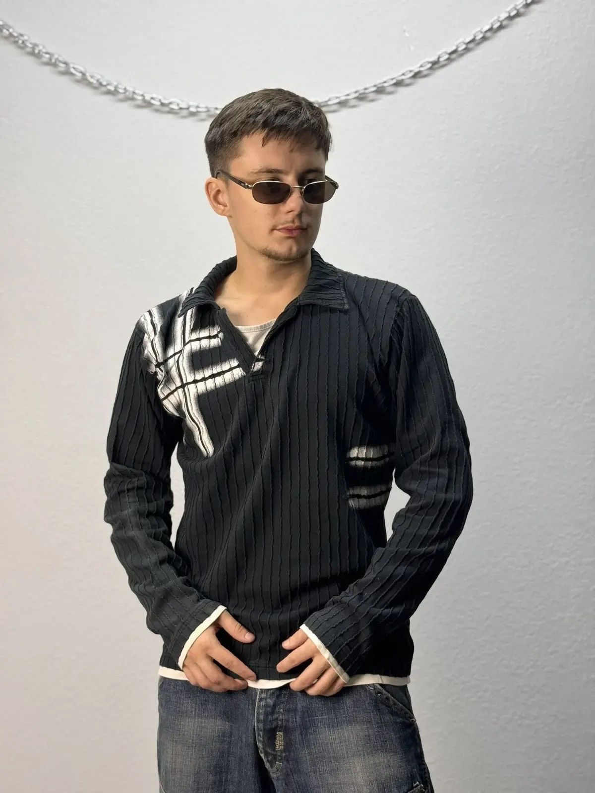 If Six Was Nine × Le Grande Bleu (L.G.B.) × Vintage VINTAGE SWEATER AVANT GARDE IF SIX WAS NINE STYLE GOTHIC Size US L / EU 52-54 / 3 - 6 Thumbnail