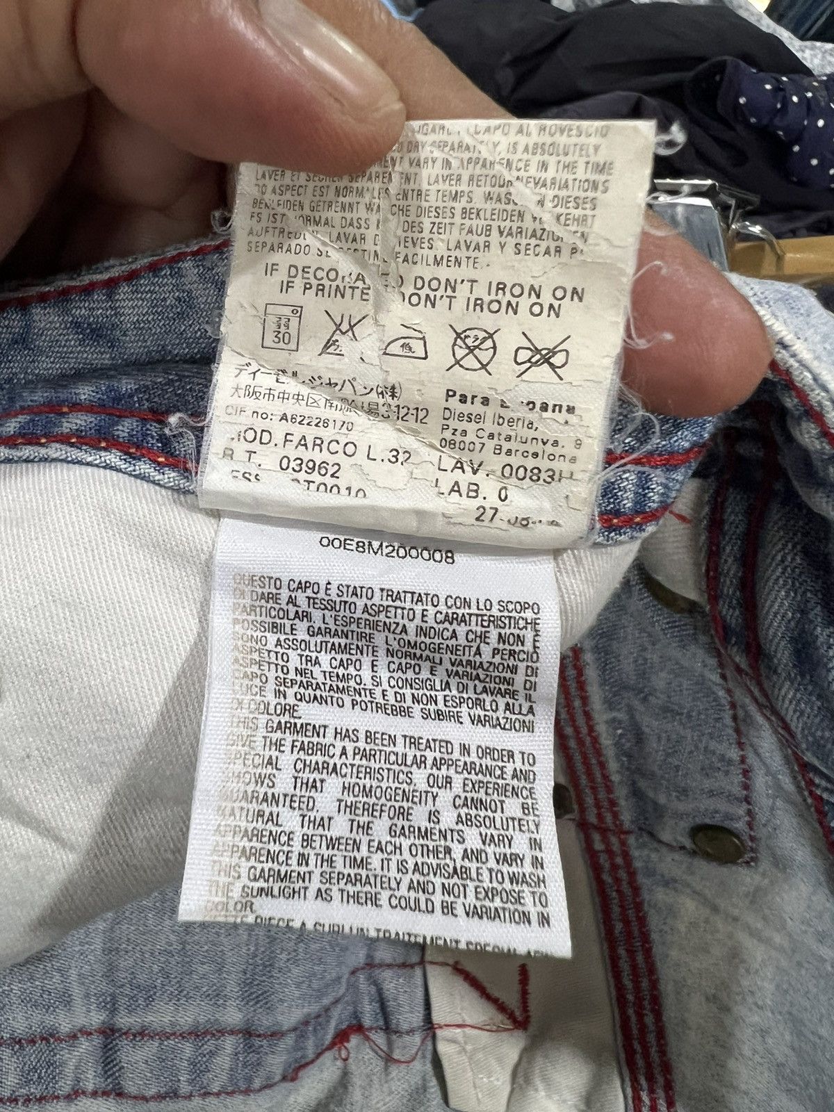Diesel 🔥Vintage Diesel Industry Made in Italy Distressed Denim Size US 31 - 19 Thumbnail